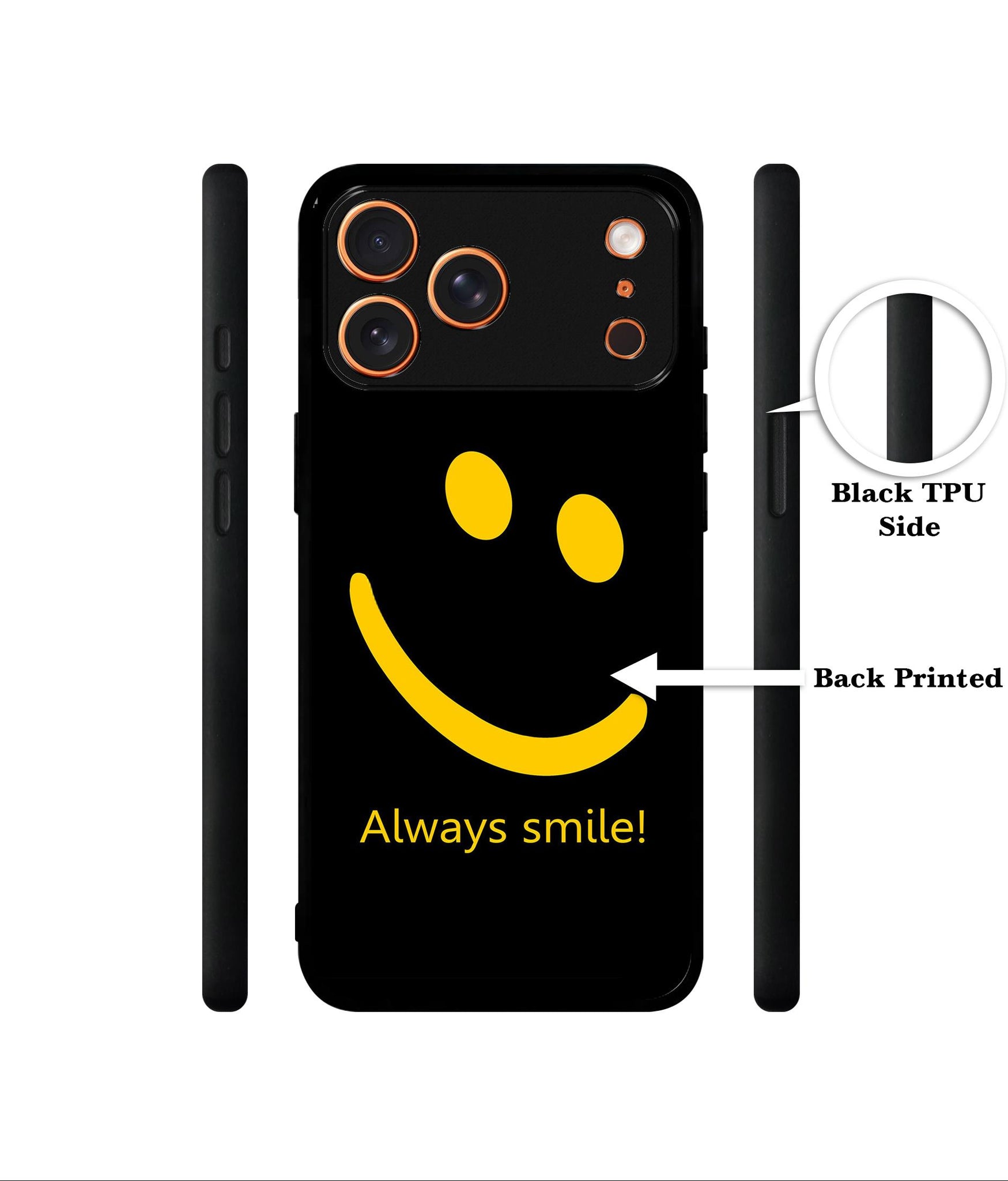 Always Smile Quote Designer 2D Printed Back Case Cover for Apple iPhone 17 Pro Max