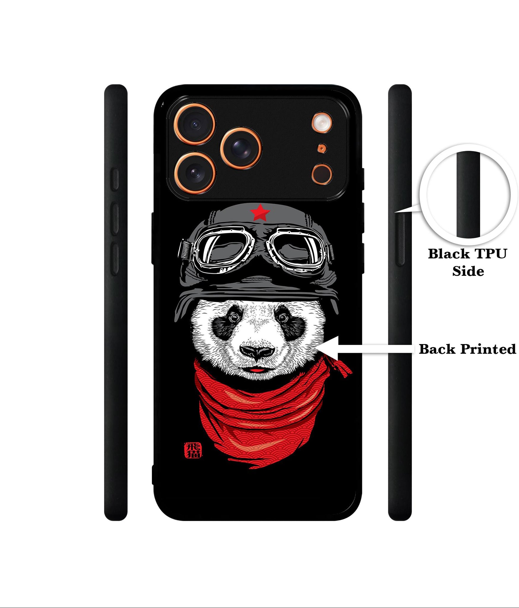 Biker Panda Designer 2D Printed Back Case Cover for Apple iPhone 17 Pro Max