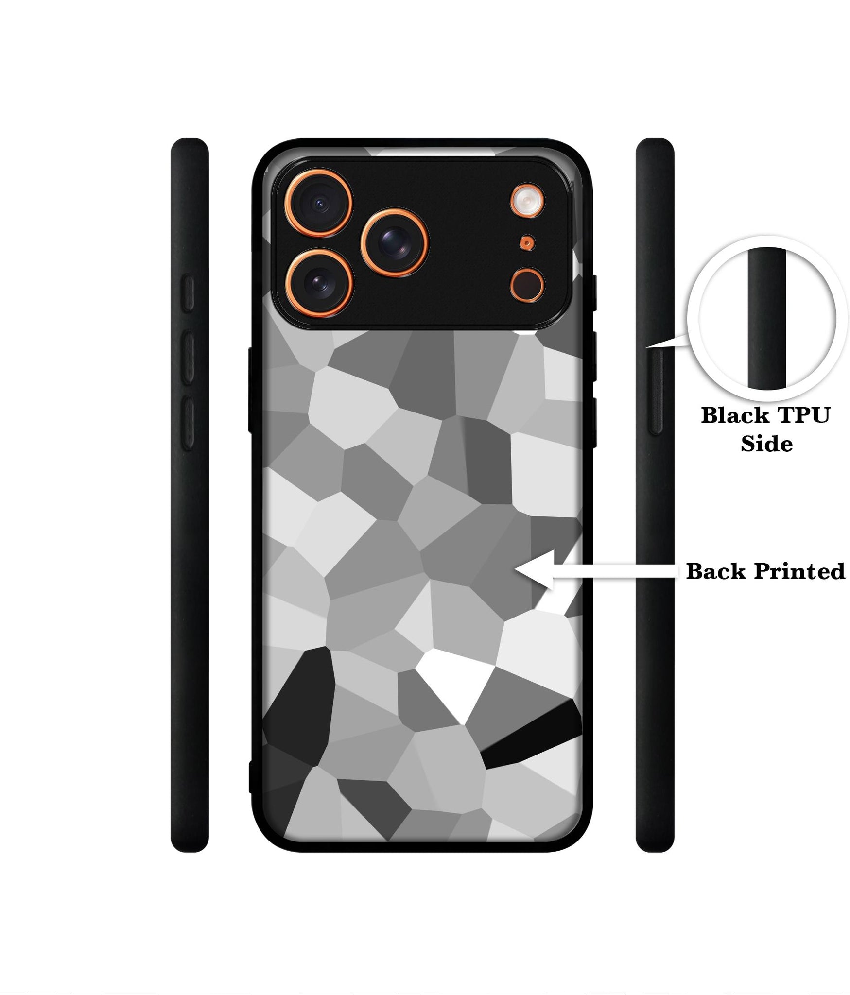 Black & White Mathematical Shape Designer 2D Printed Back Case Cover for Apple iPhone 17 Pro Max