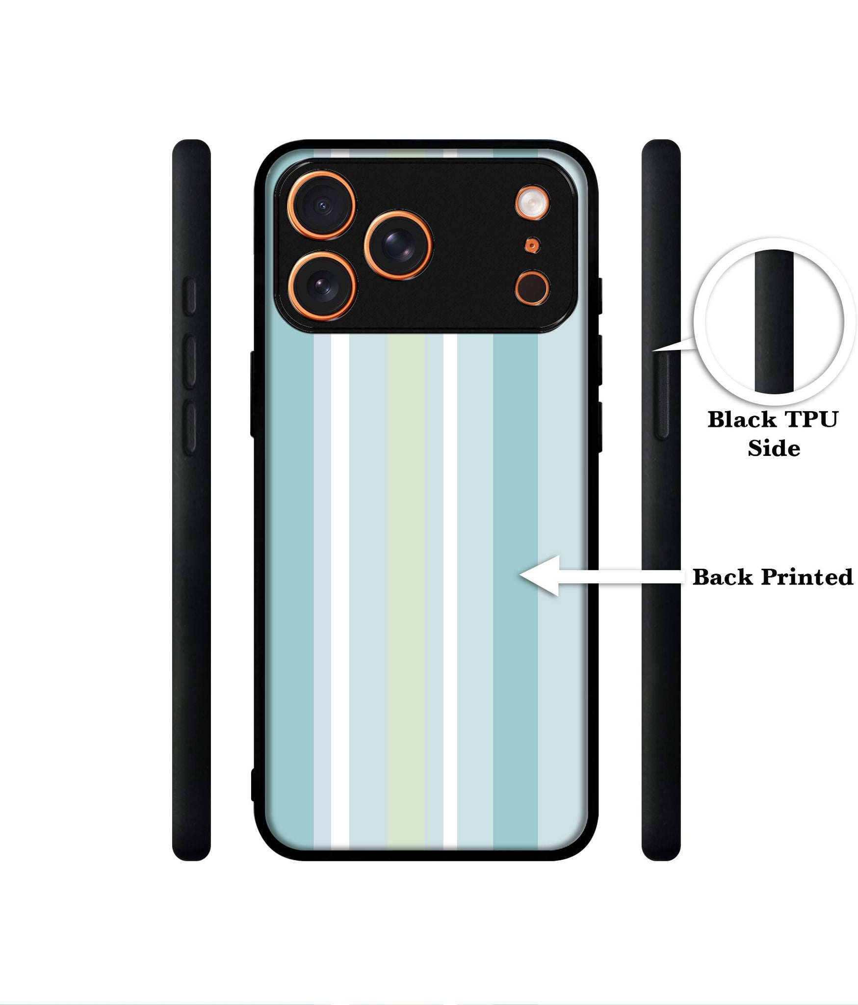 Light Green Stripes Designer 2D Printed Back Case Cover for Apple iPhone 17 Pro Max