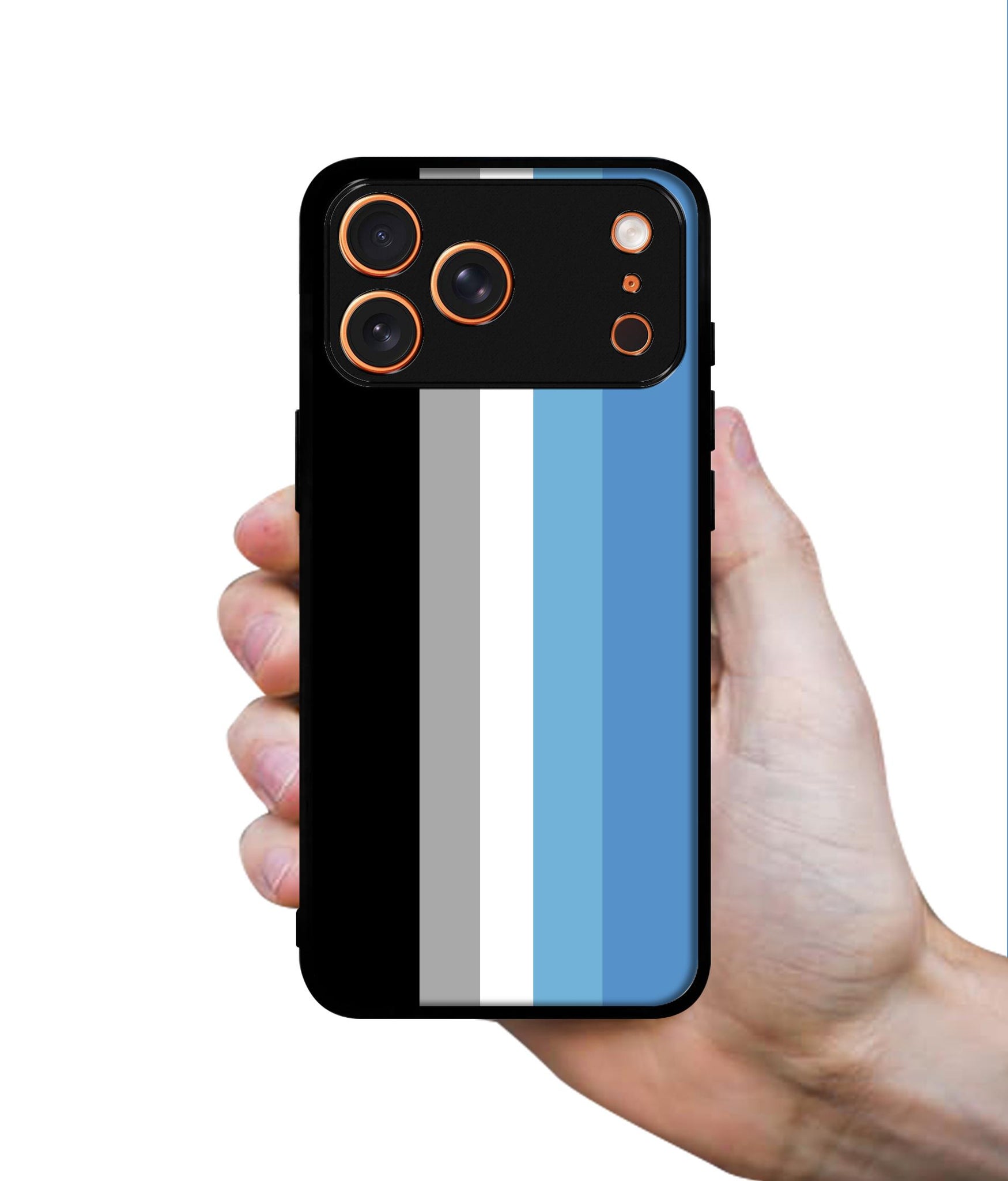 White and Blue Lines Designer 2D Printed Back Case Cover for Apple iPhone 17 Pro Max