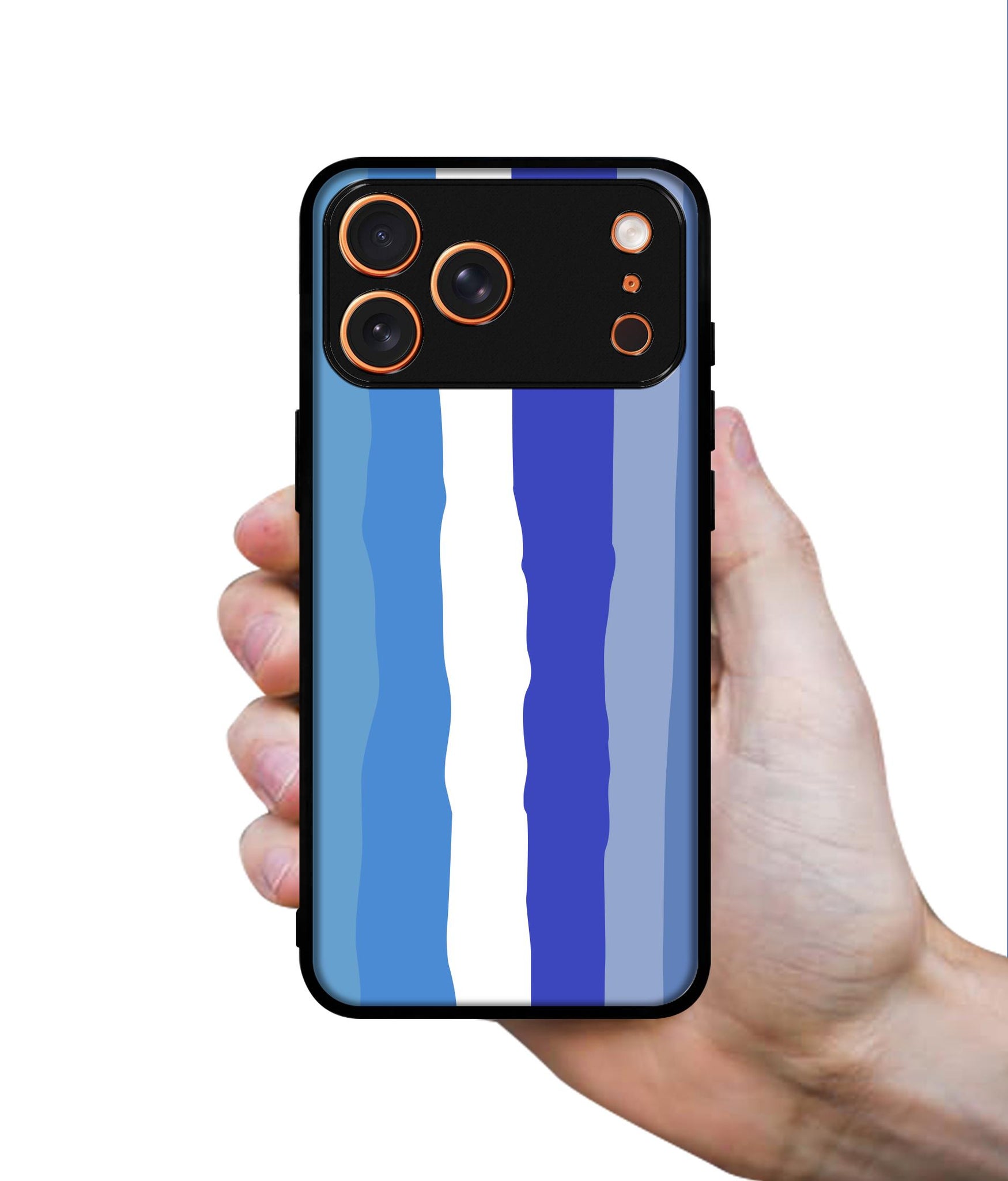 Blue Stripes Rainbow Designer 2D Printed Back Case Cover for Apple iPhone 17 Pro Max