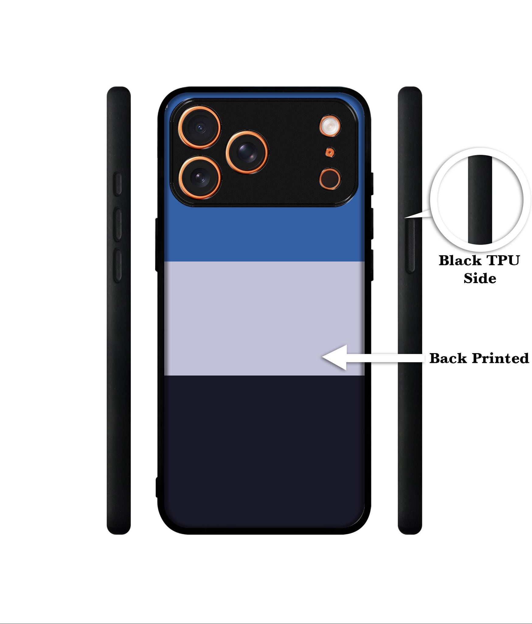 Three Color Stripes Designer 2D Printed Back Case Cover for Apple iPhone 17 Pro Max