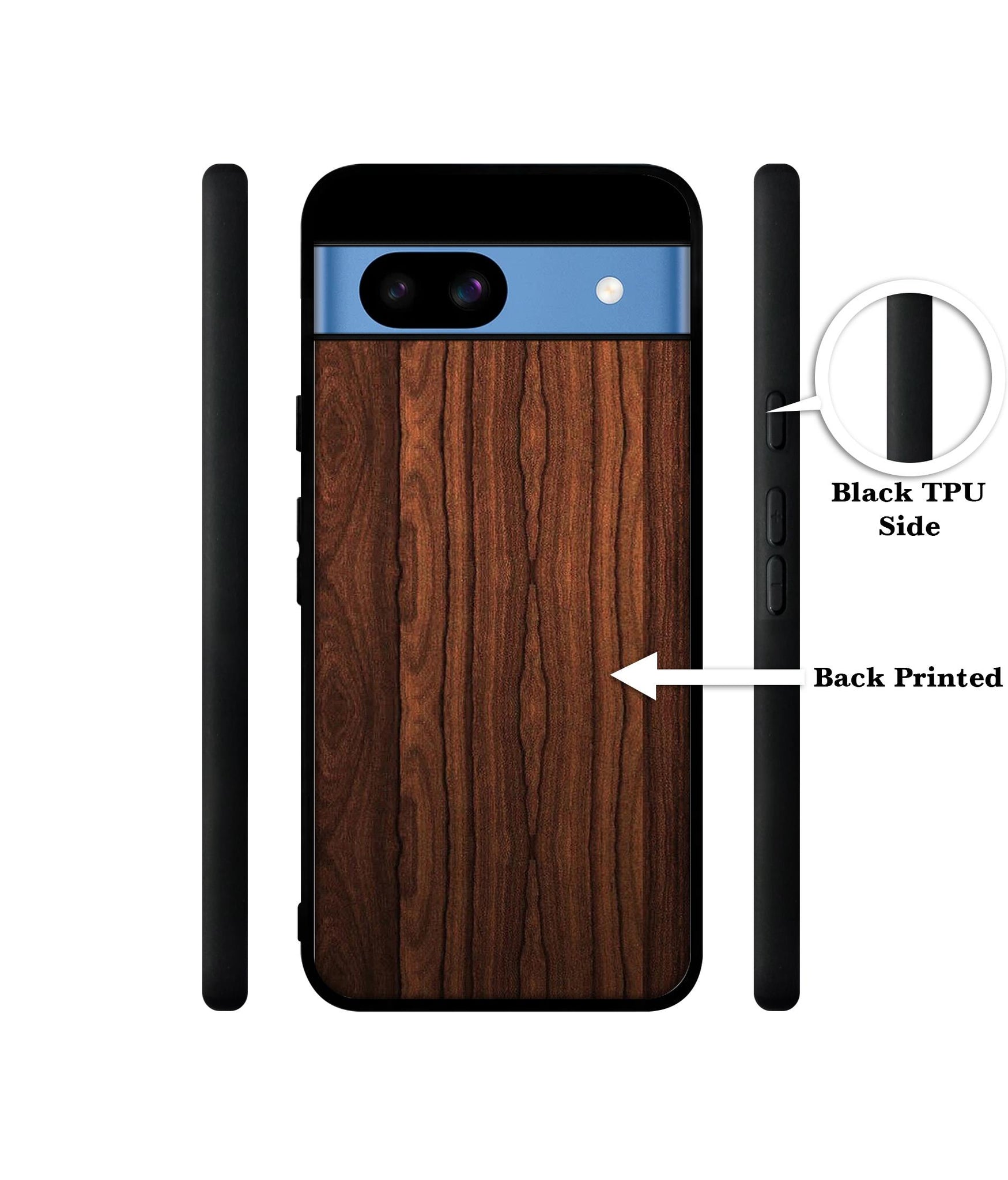 Brown Wooden Texture Designer 2D Printed Back Case Cover for Google Pixel 8a 5G