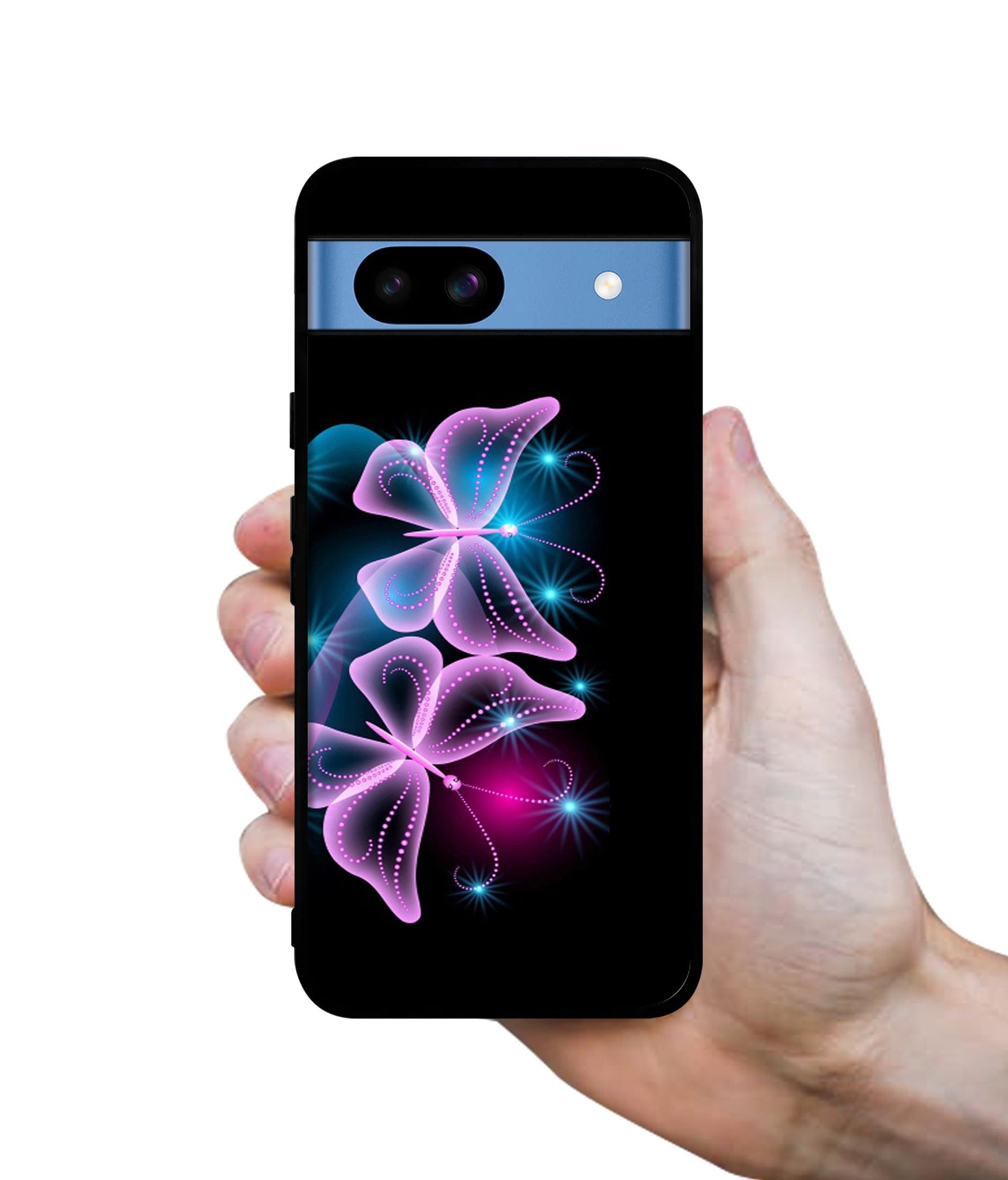 Butterflies Neon Light Designer 2D Printed Back Case Cover for Google Pixel 8a 5G
