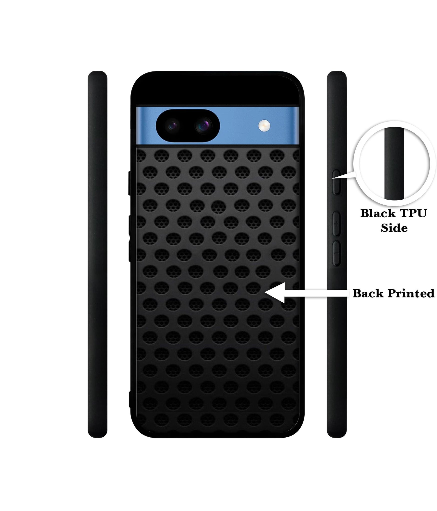 Black Circle Designer 2D Printed Back Case Cover for Google Pixel 8a 5G