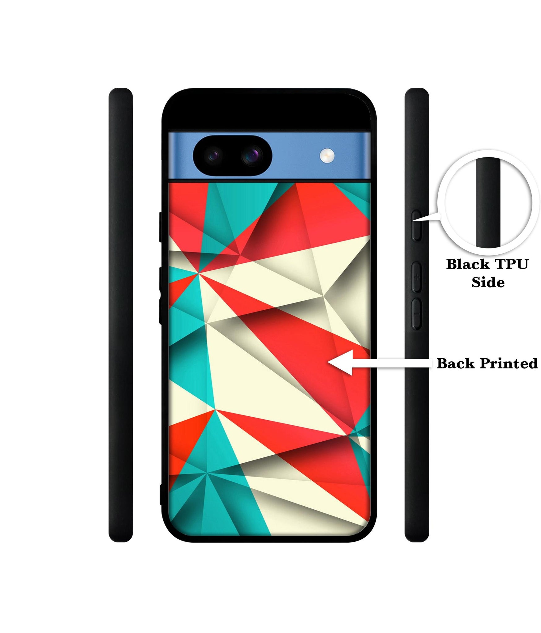 Red Blue White Pattern Designer 2D Printed Back Case Cover for Google Pixel 8a 5G