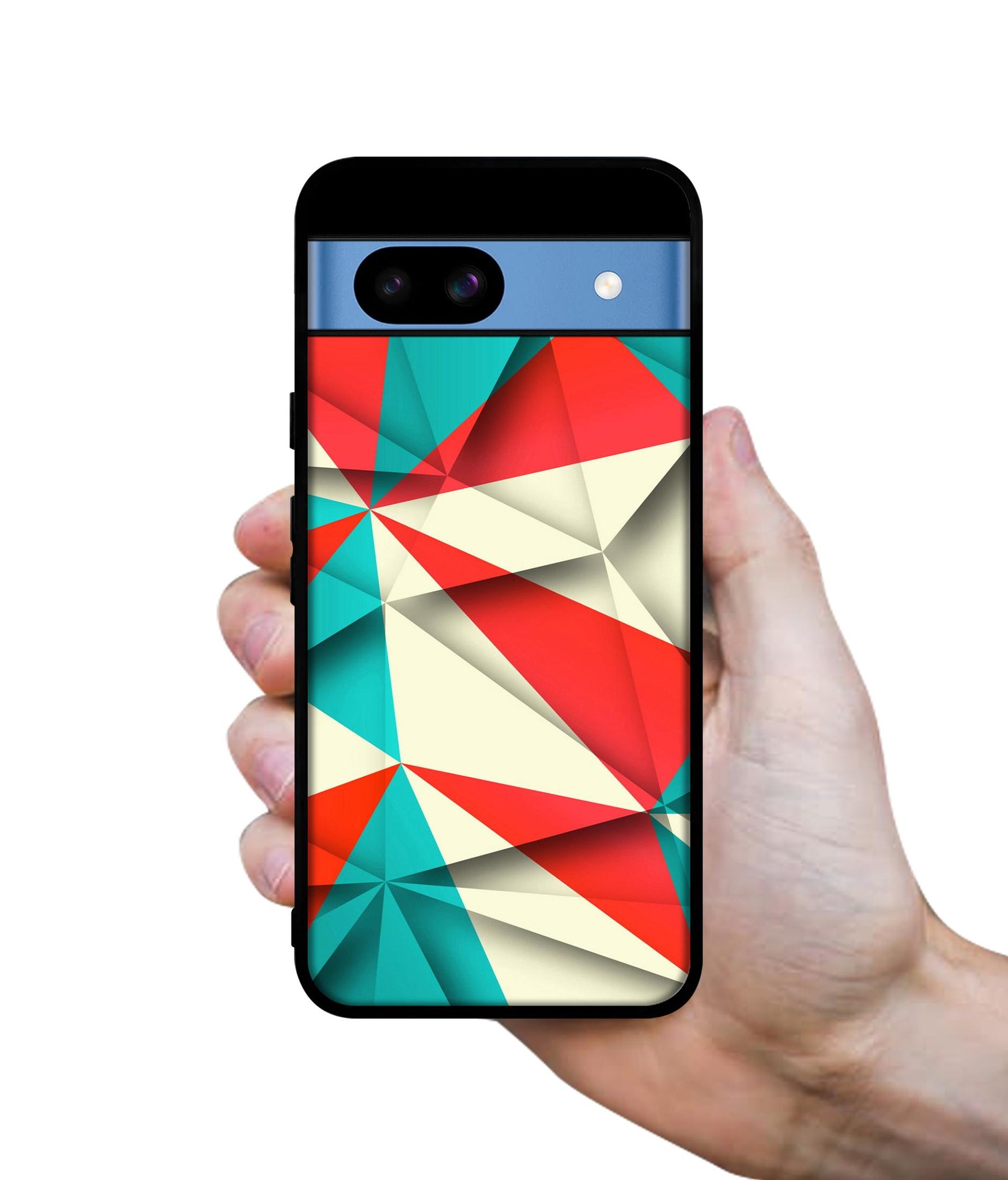 Red Blue White Pattern Designer 2D Printed Back Case Cover for Google Pixel 8a 5G