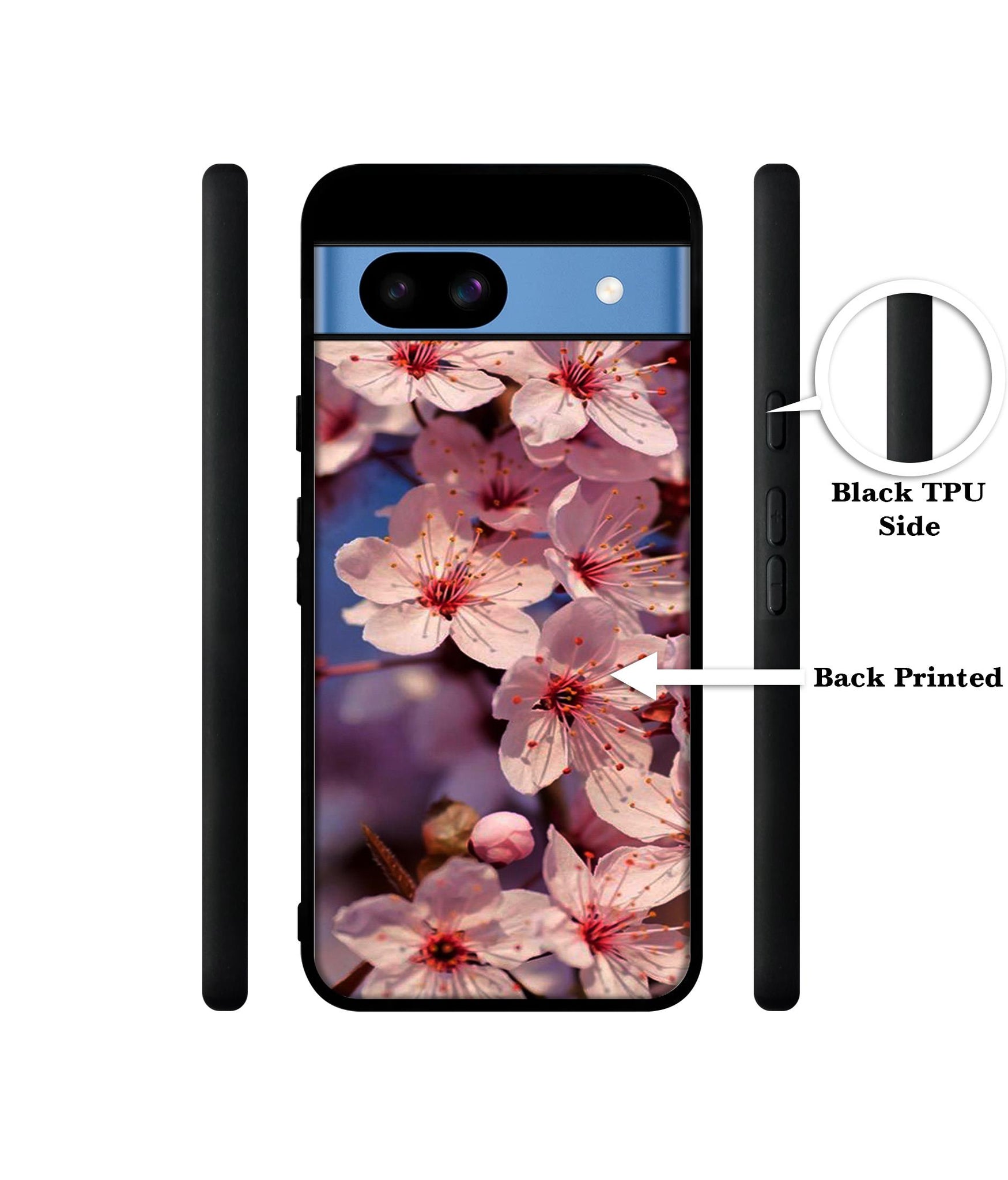 Pink Flowers Pattern Designer 2D Printed Back Case Cover for Google Pixel 8a 5G