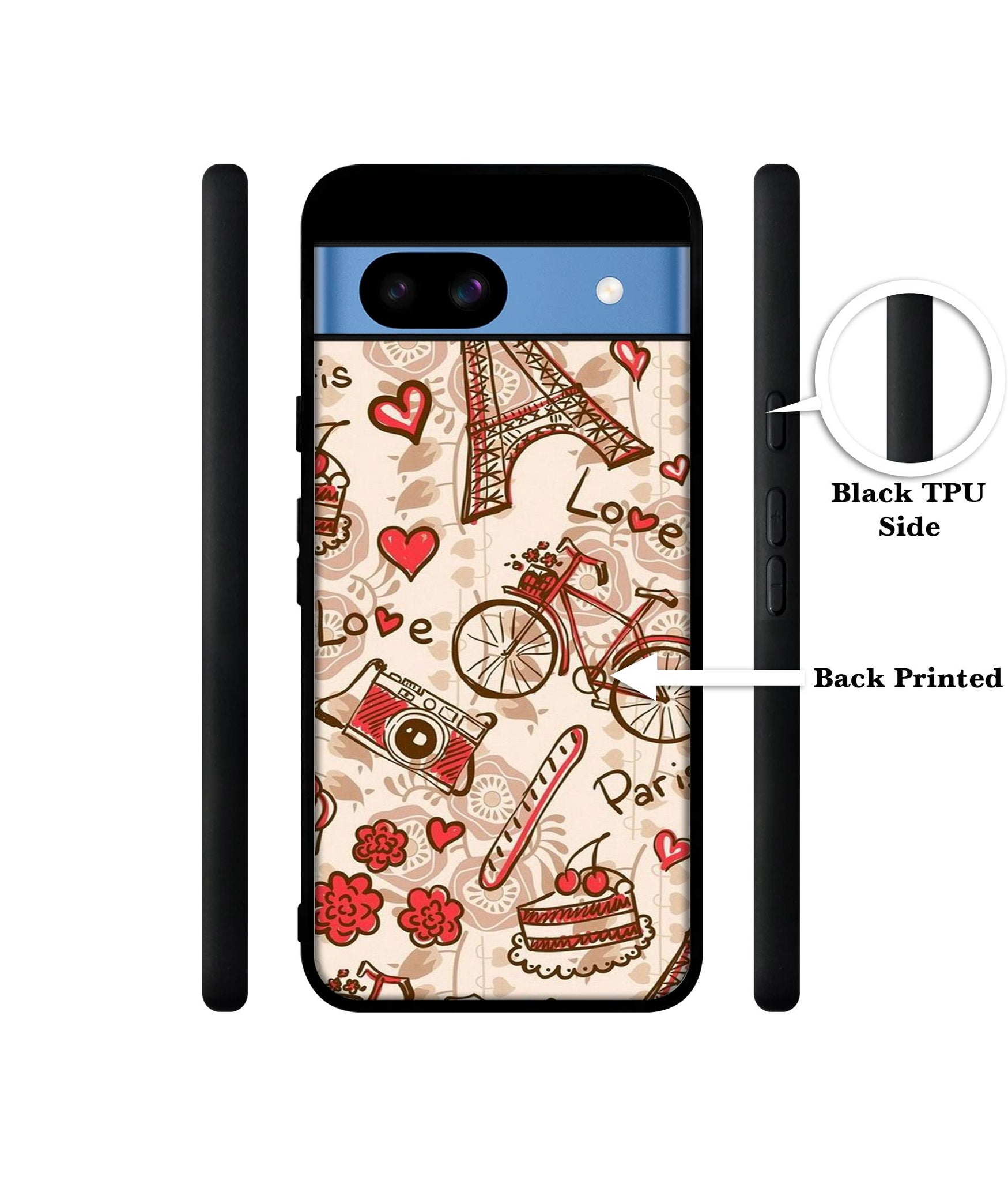 Vintage Paris Designer 2D Printed Back Case Cover for Google Pixel 8a 5G
