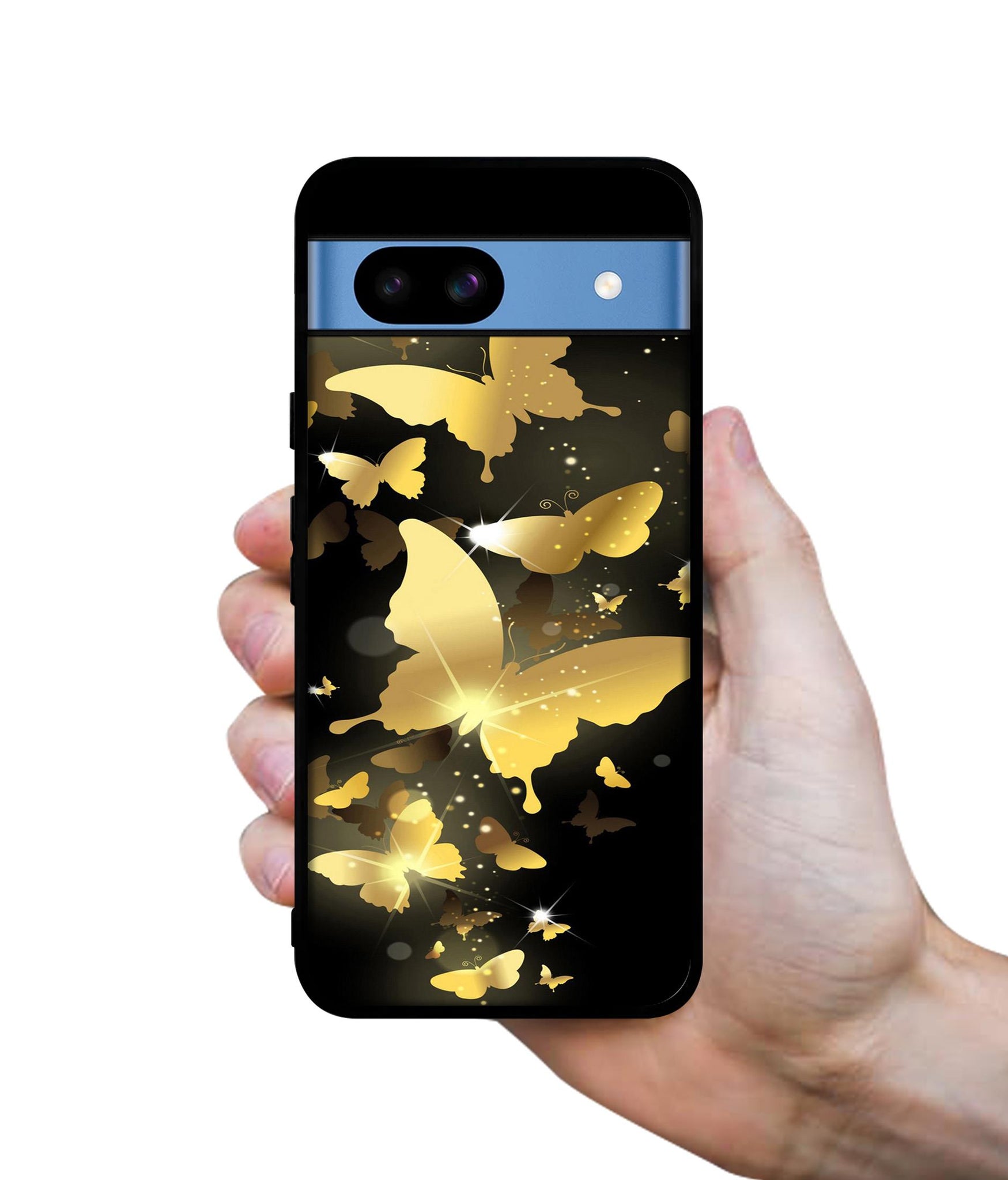 Golden Butterfly Pattern Designer 2D Printed Back Case Cover for Google Pixel 8a 5G