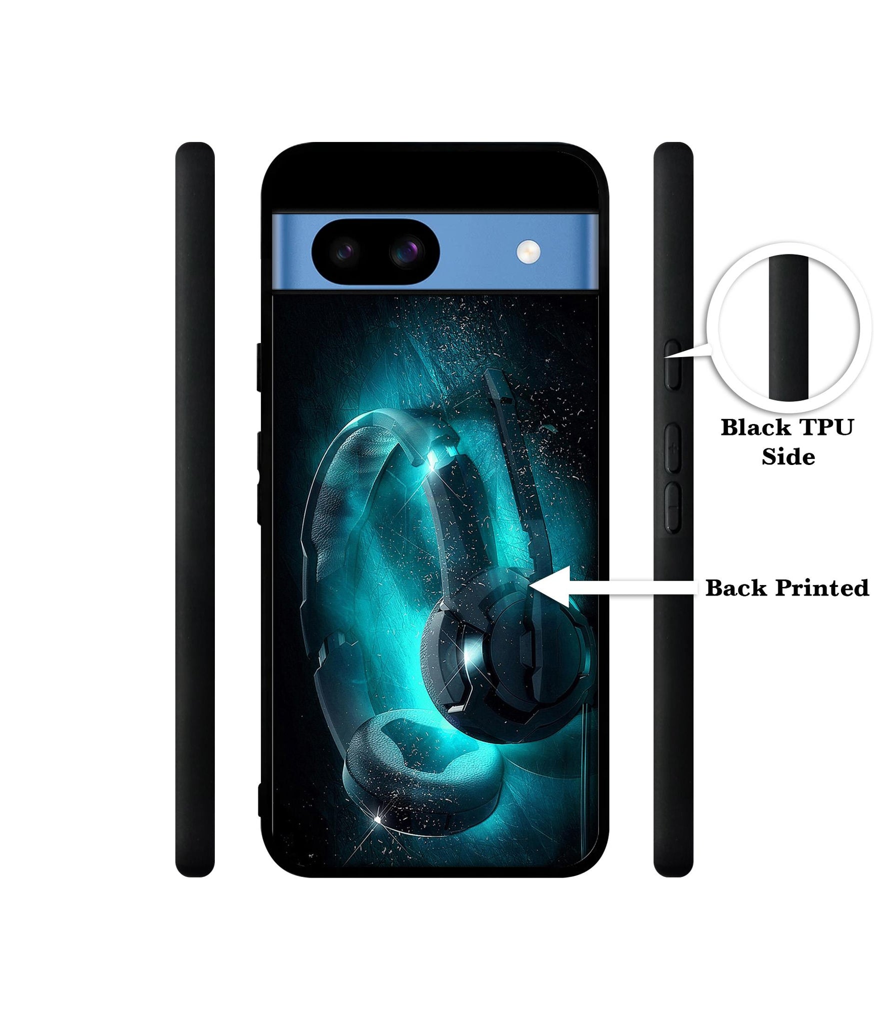 Cool Headphone Designer 2D Printed Back Case Cover for Google Pixel 8a 5G