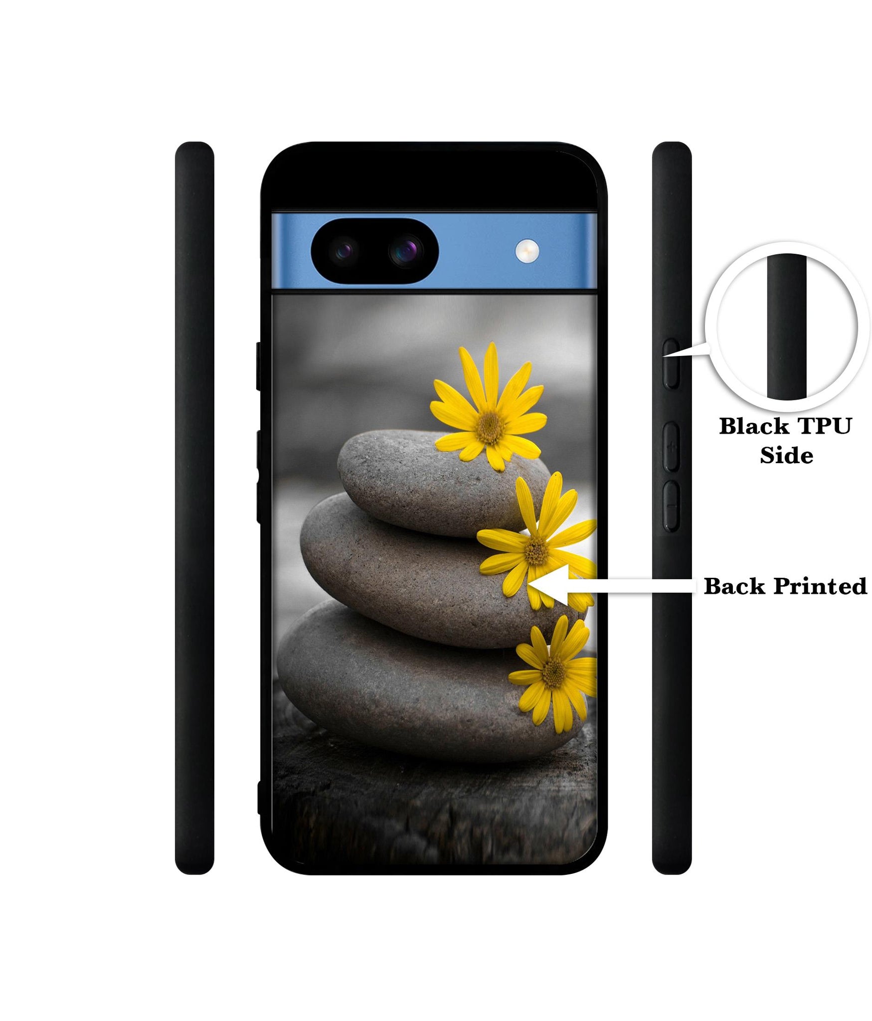 Stones And Flower Designer 2D Printed Back Case Cover for Google Pixel 8a 5G