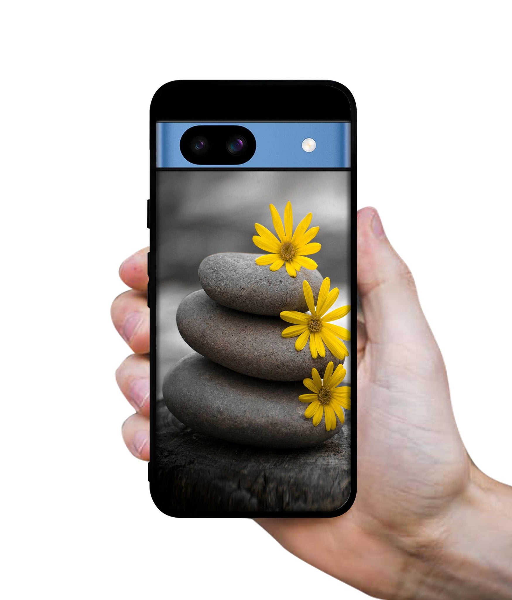 Stones And Flower Designer 2D Printed Back Case Cover for Google Pixel 8a 5G