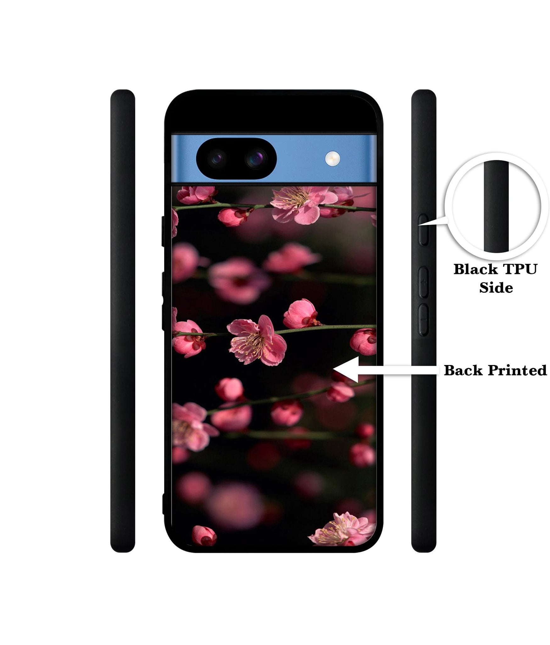 Pink Flowers Designer 2D Printed Back Case Cover for Google Pixel 8a 5G
