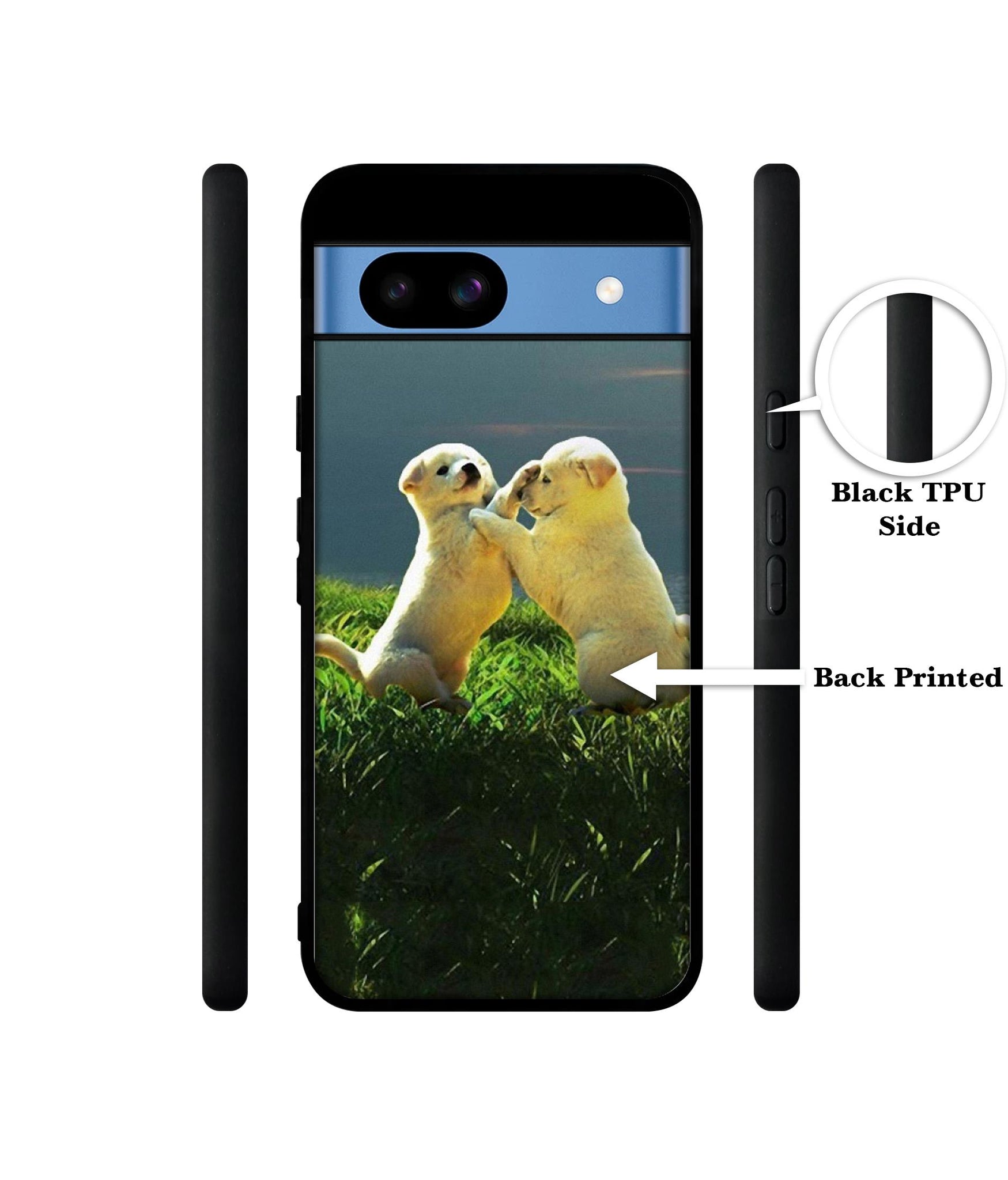 Puppy Couple Sunset Designer 2D Printed Back Case Cover for Google Pixel 8a 5G