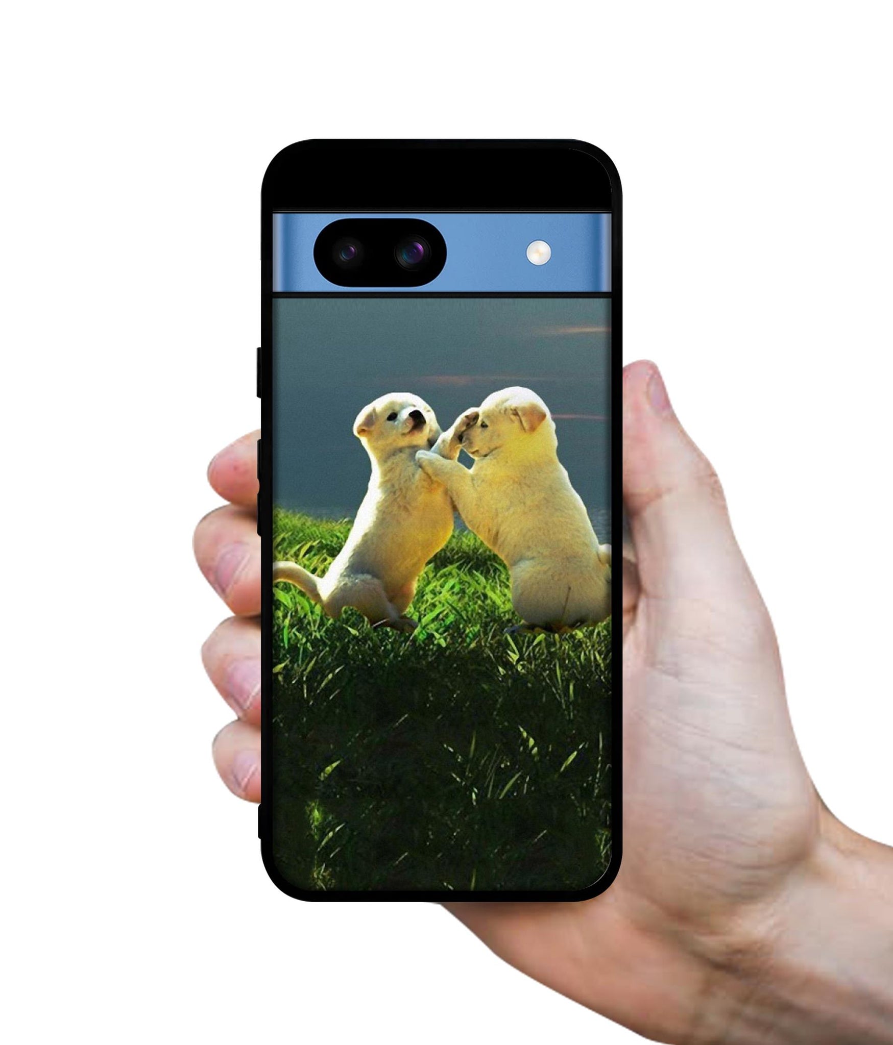 Puppy Couple Sunset Designer 2D Printed Back Case Cover for Google Pixel 8a 5G