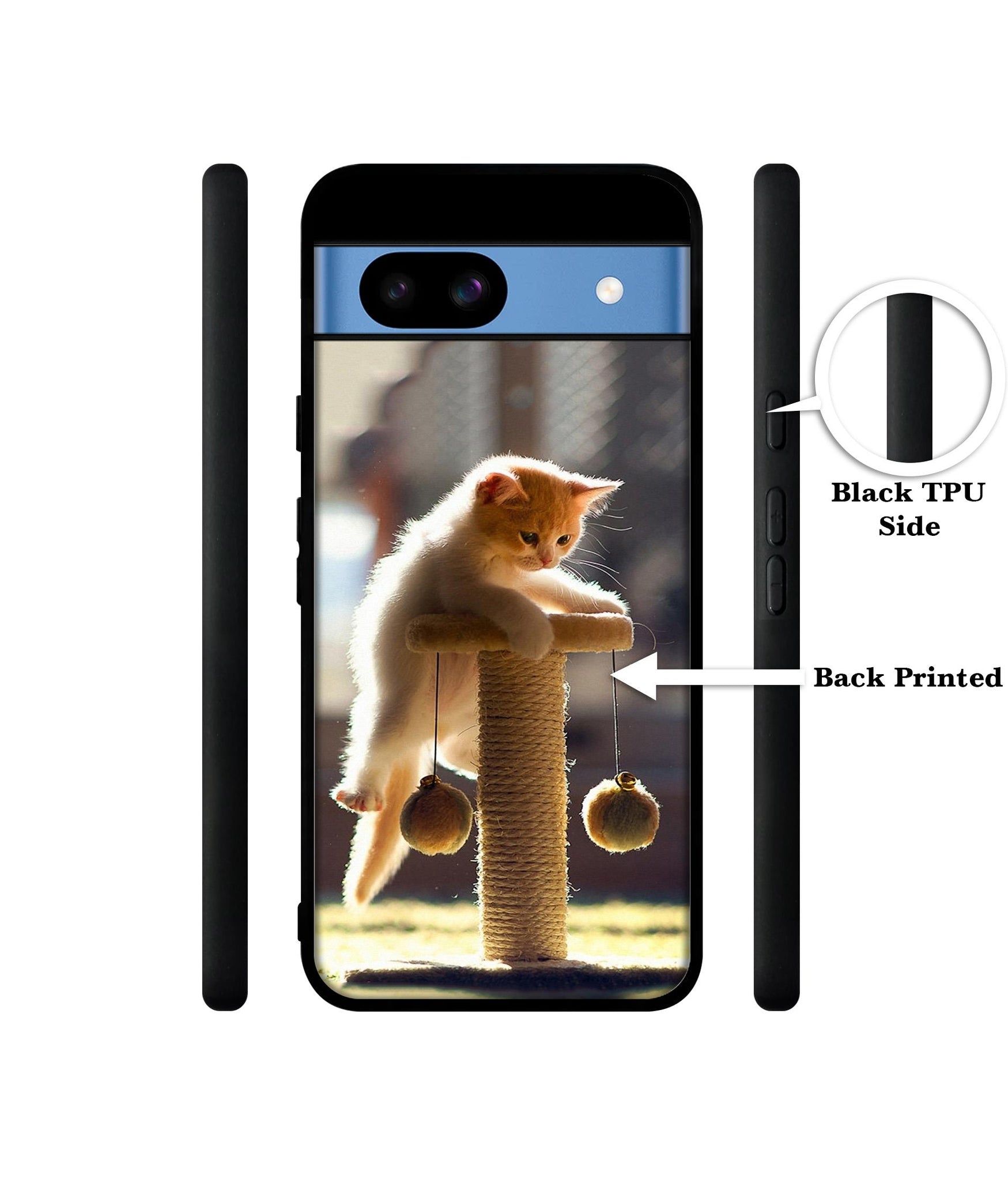 Cat Climbing Designer 2D Printed Back Case Cover for Google Pixel 8a 5G