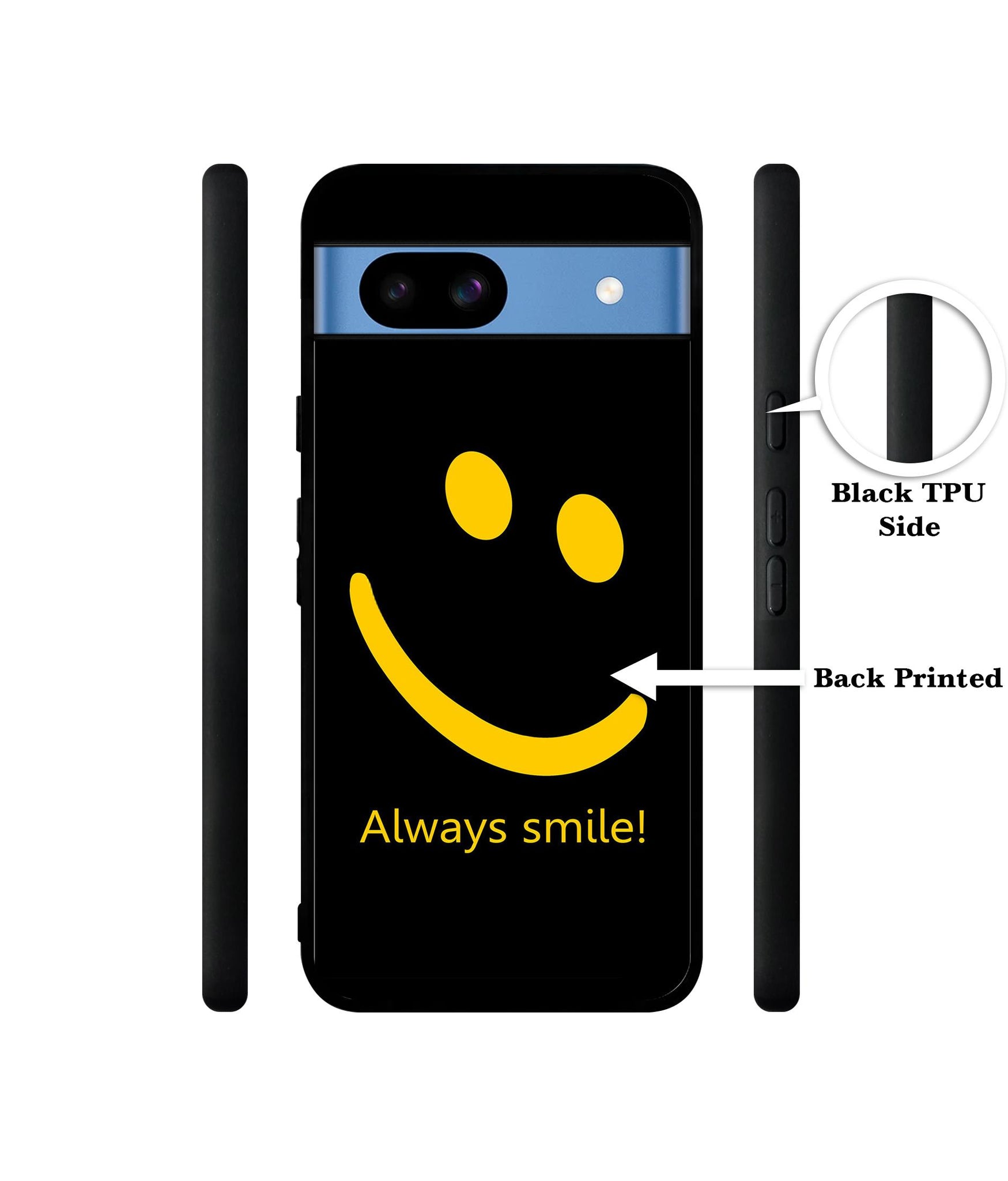 Always Smile Quote Designer 2D Printed Back Case Cover for Google Pixel 8a 5G