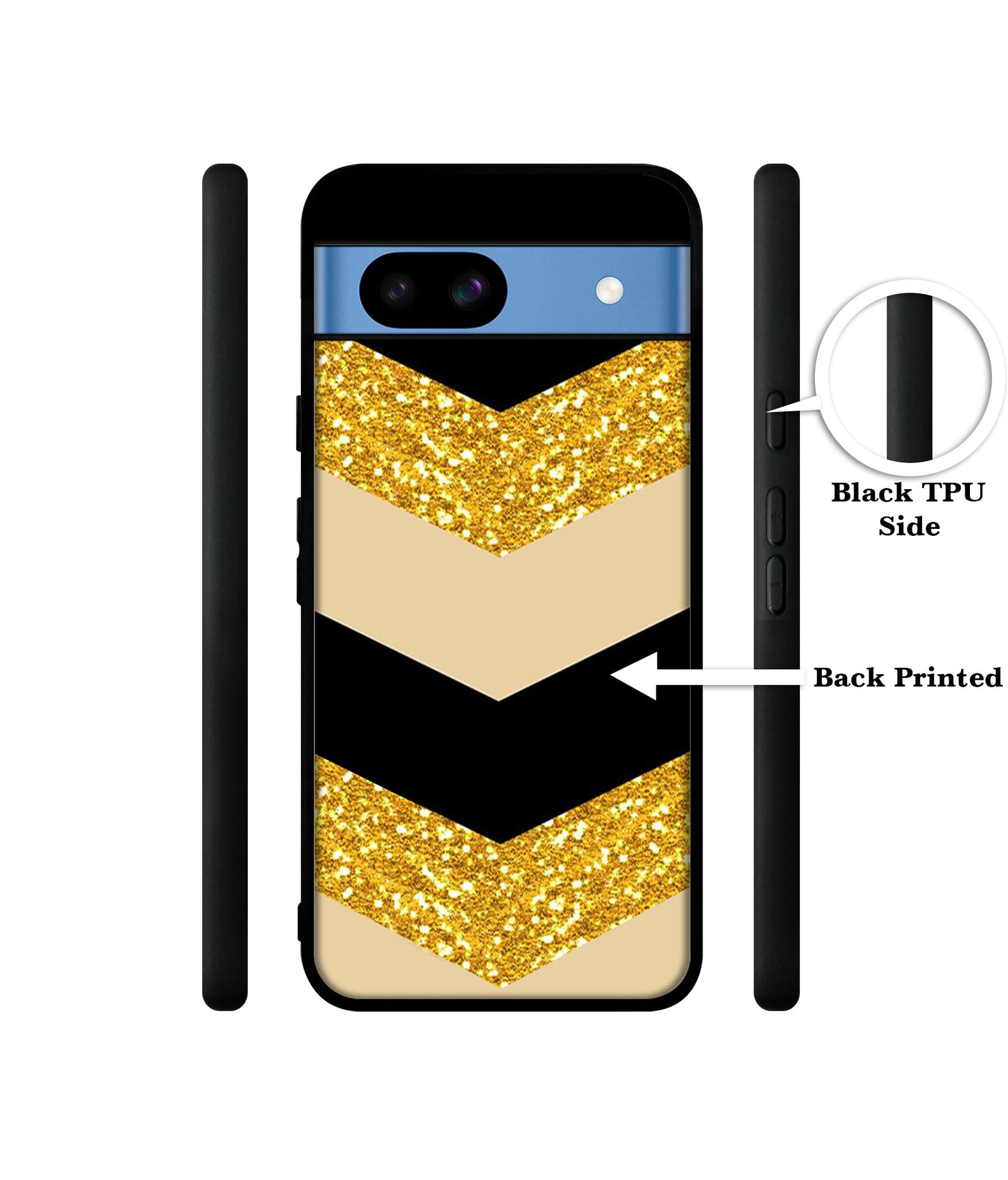 Black & Gold Designer 2D Printed Back Case Cover for Google Pixel 8a 5G