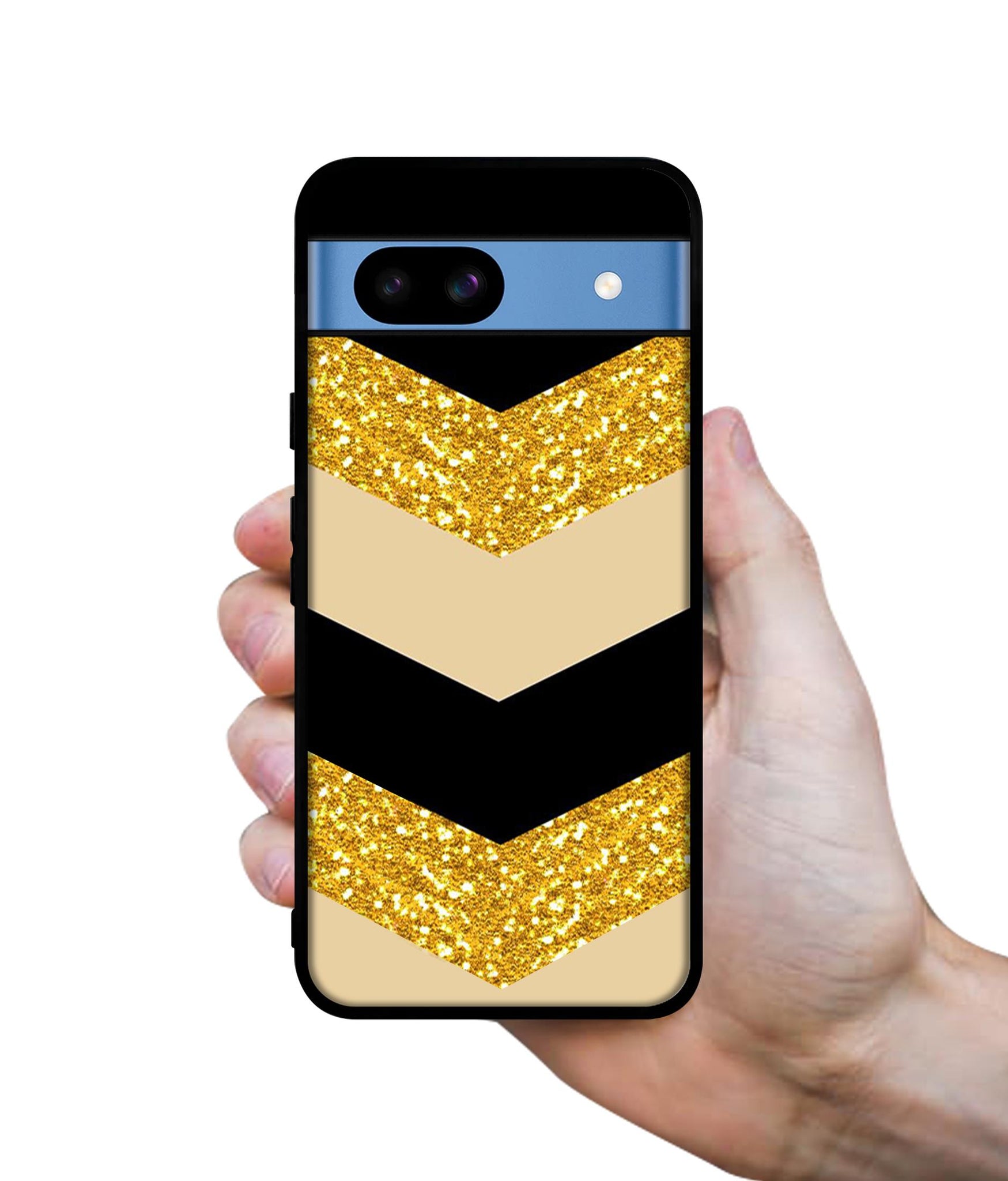 Black & Gold Designer 2D Printed Back Case Cover for Google Pixel 8a 5G