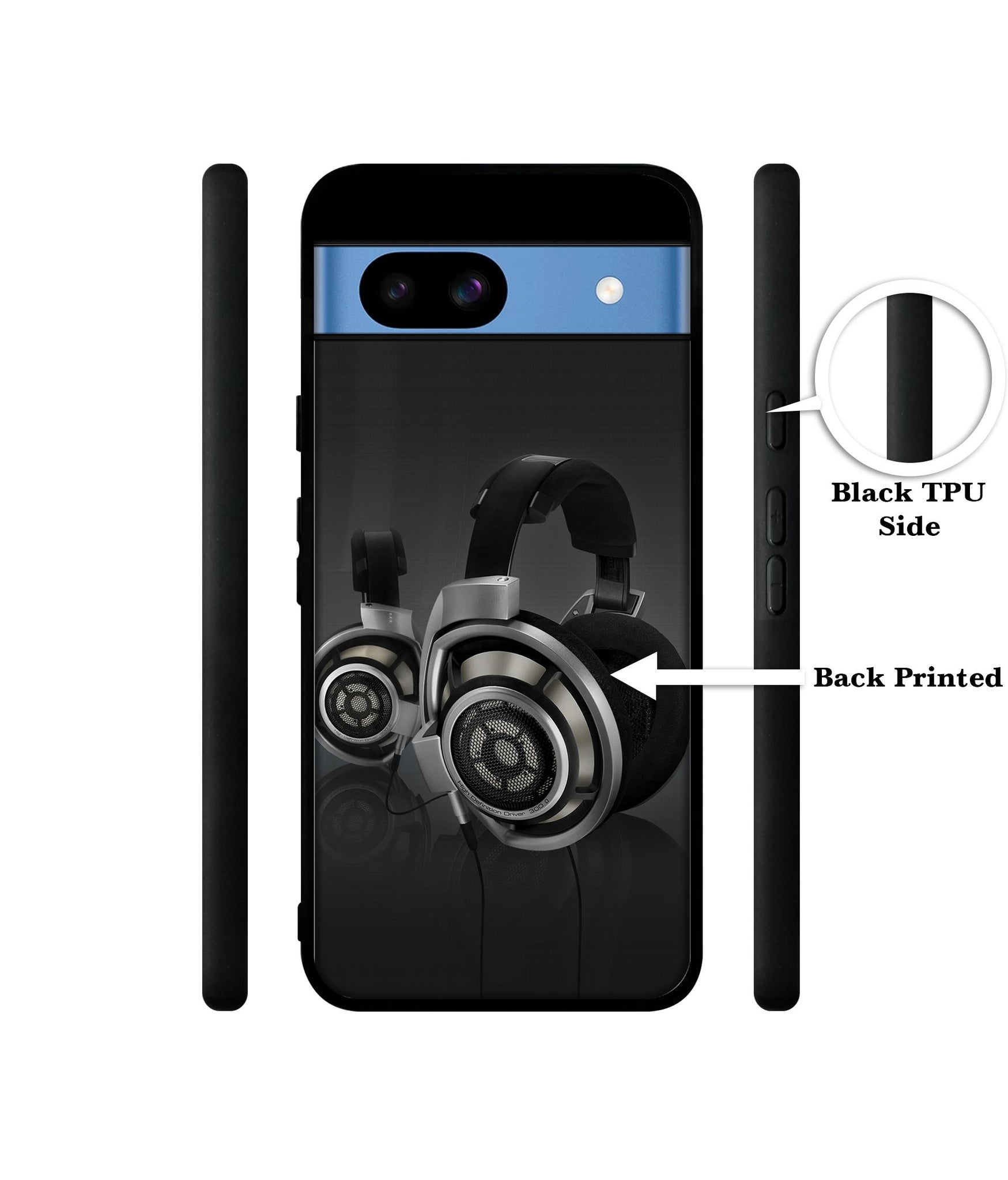 Head Phone Designer 2D Printed Back Case Cover for Google Pixel 8a 5G