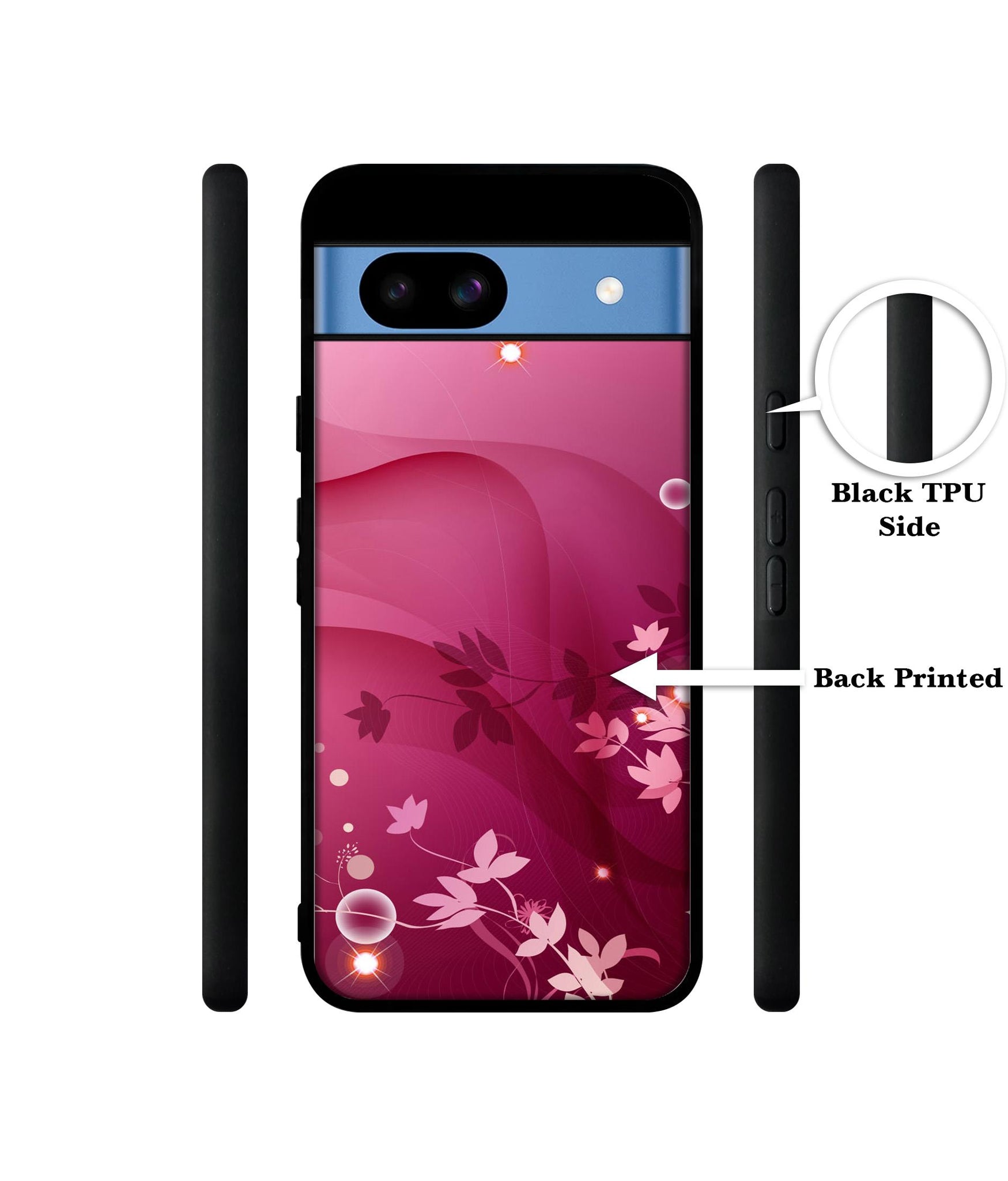 Pink Abstract Designer 2D Printed Back Case Cover for Google Pixel 8a 5G