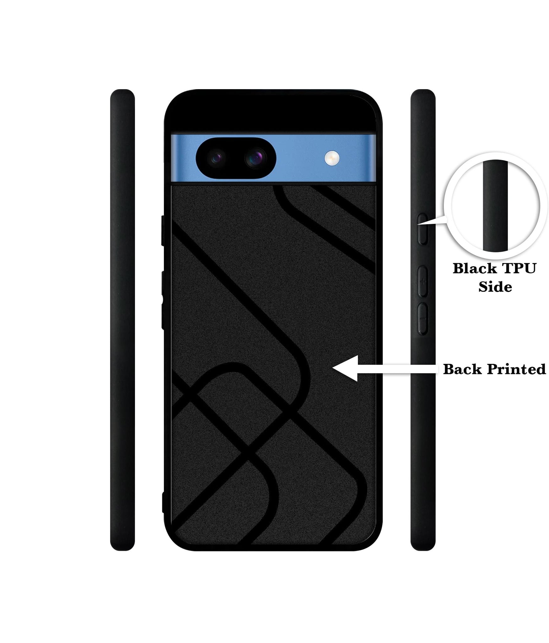 Zig-Zag Black Line Designer 2D Printed Back Case Cover for Google Pixel 8a 5G