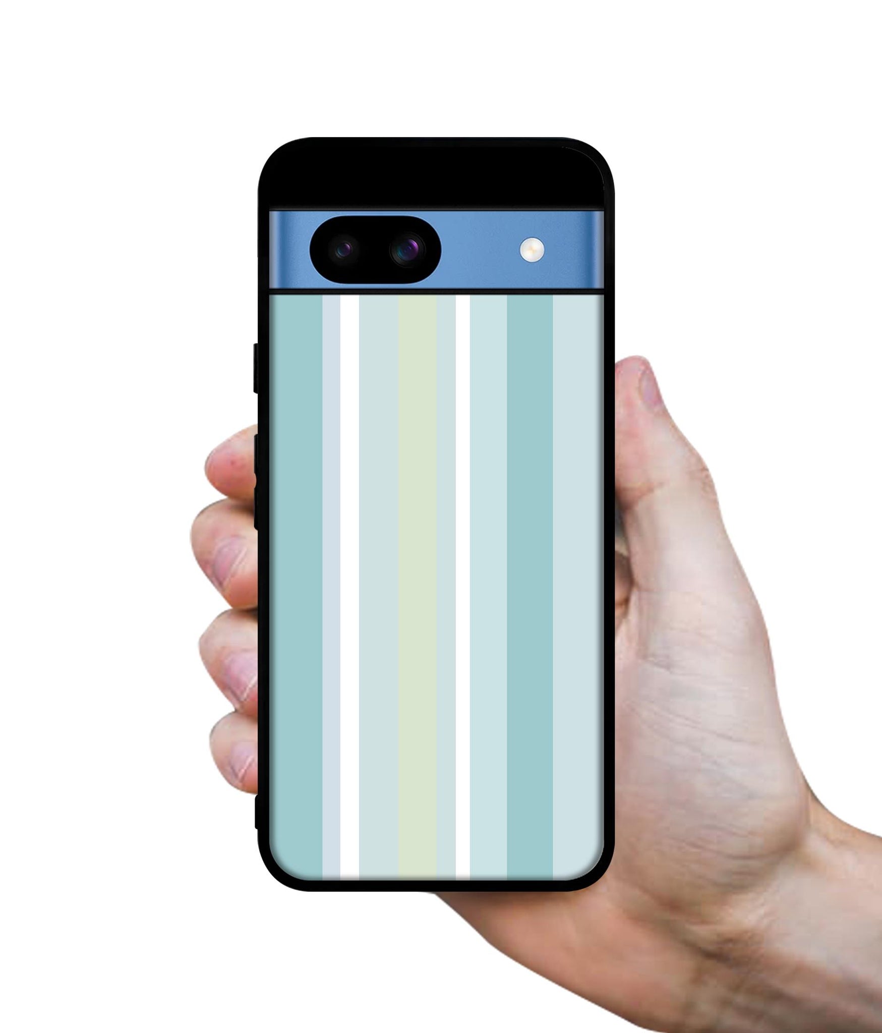 Light Green Stripes Designer 2D Printed Back Case Cover for Google Pixel 8a 5G