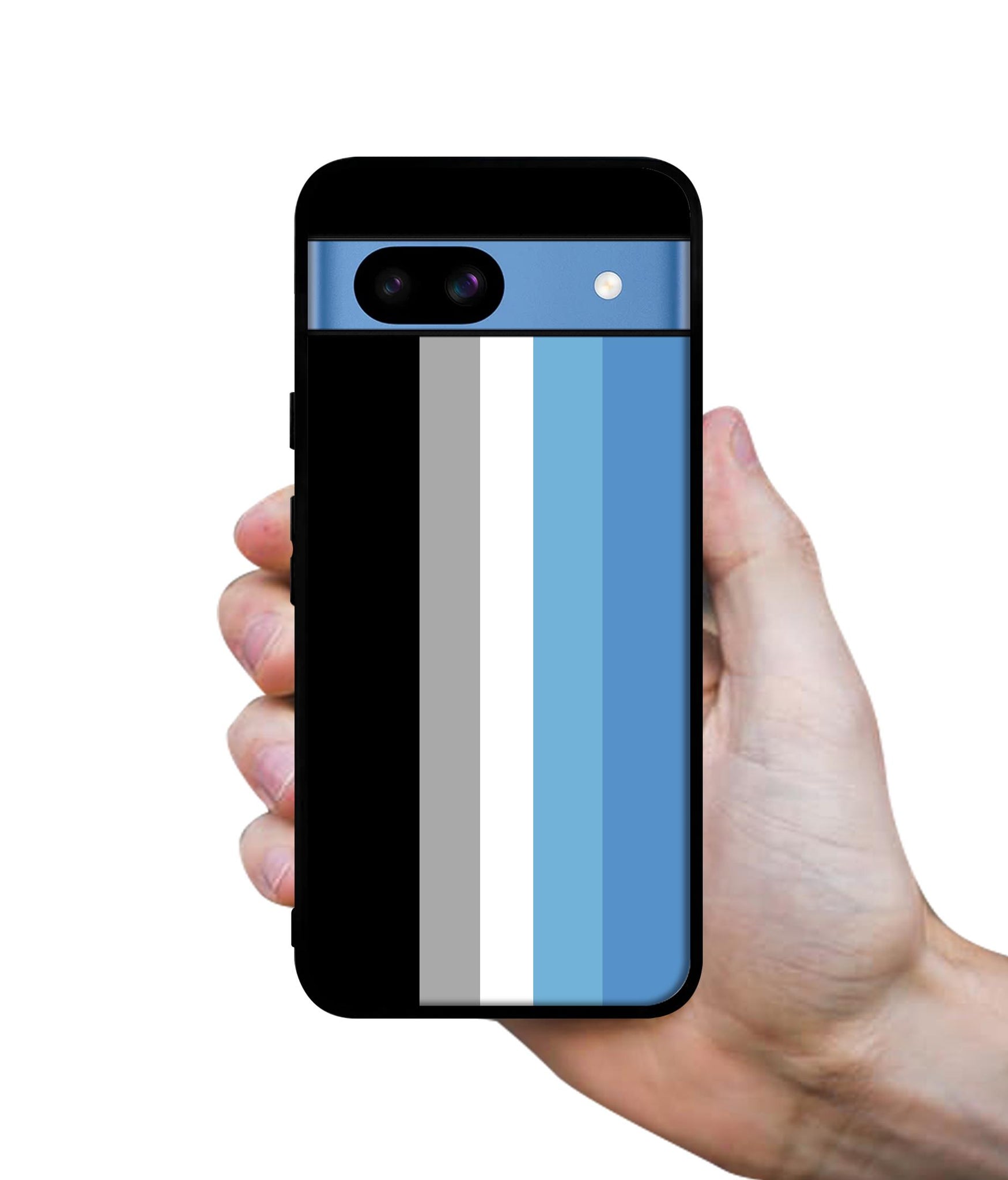 White and Blue Lines Designer 2D Printed Back Case Cover for Google Pixel 8a 5G