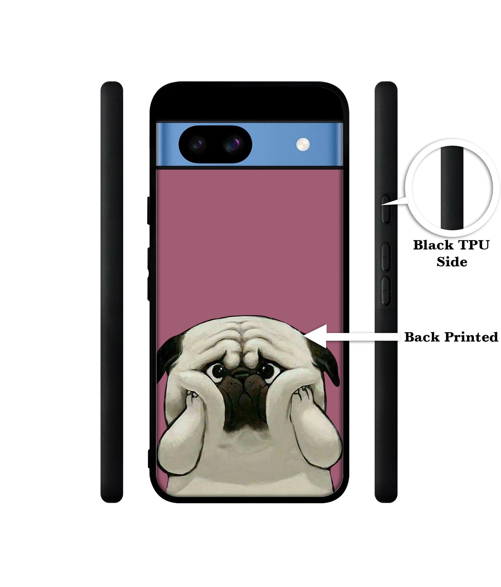 Cute Pug Holding Big Cheeks Designer 2D Printed Back Case Cover for Google Pixel 8a 5G