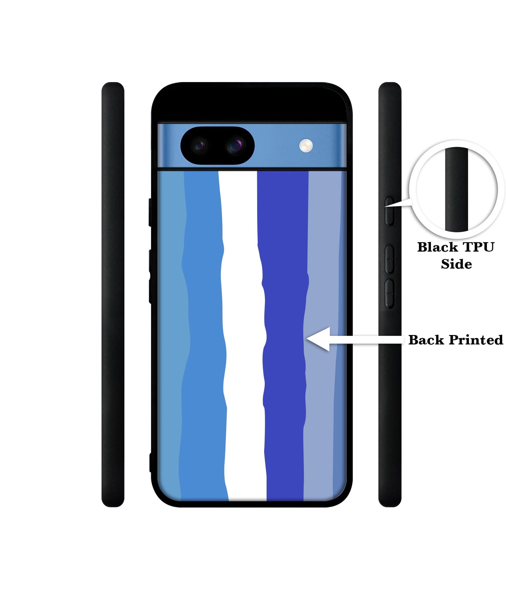 Blue Stripes Rainbow Designer 2D Printed Back Case Cover for Google Pixel 8a 5G