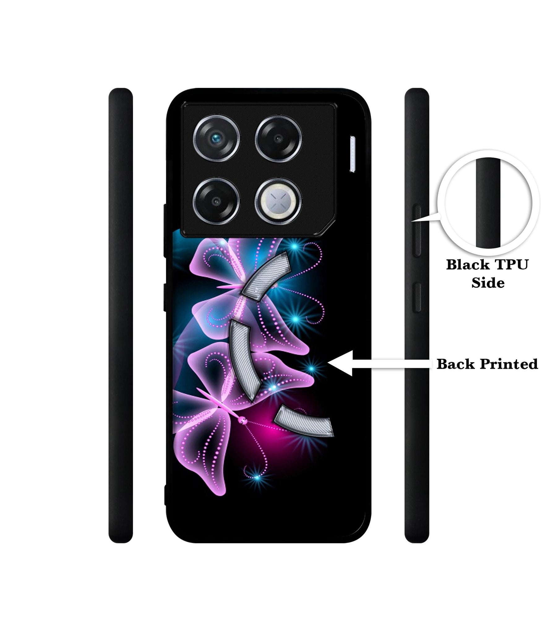 Butterflies Neon Light Designer 2D Printed Back Case Cover for Infinix GT 20 Pro 5G