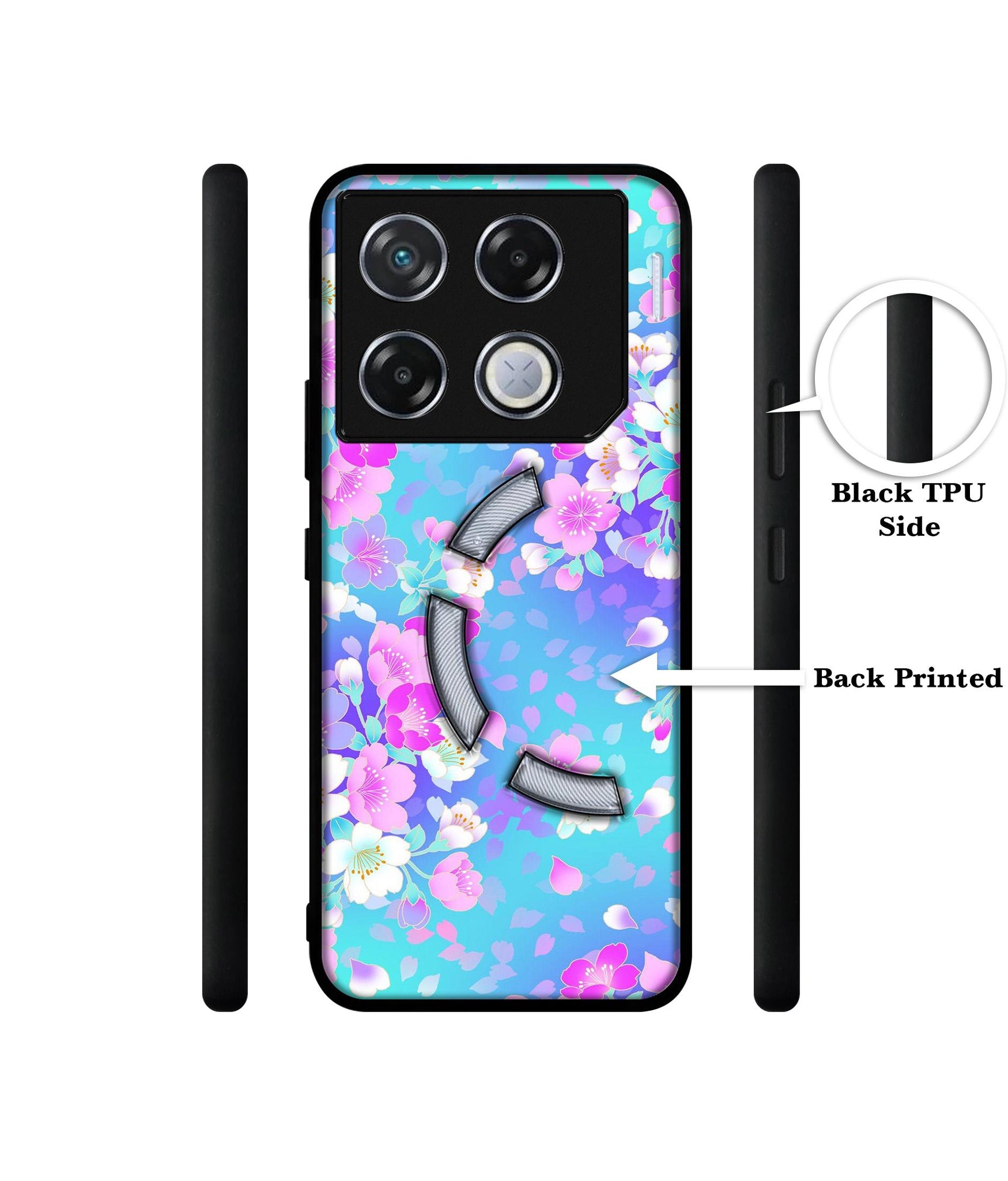 Floral Blue Pattern Designer 2D Printed Back Case Cover for Infinix GT 20 Pro 5G
