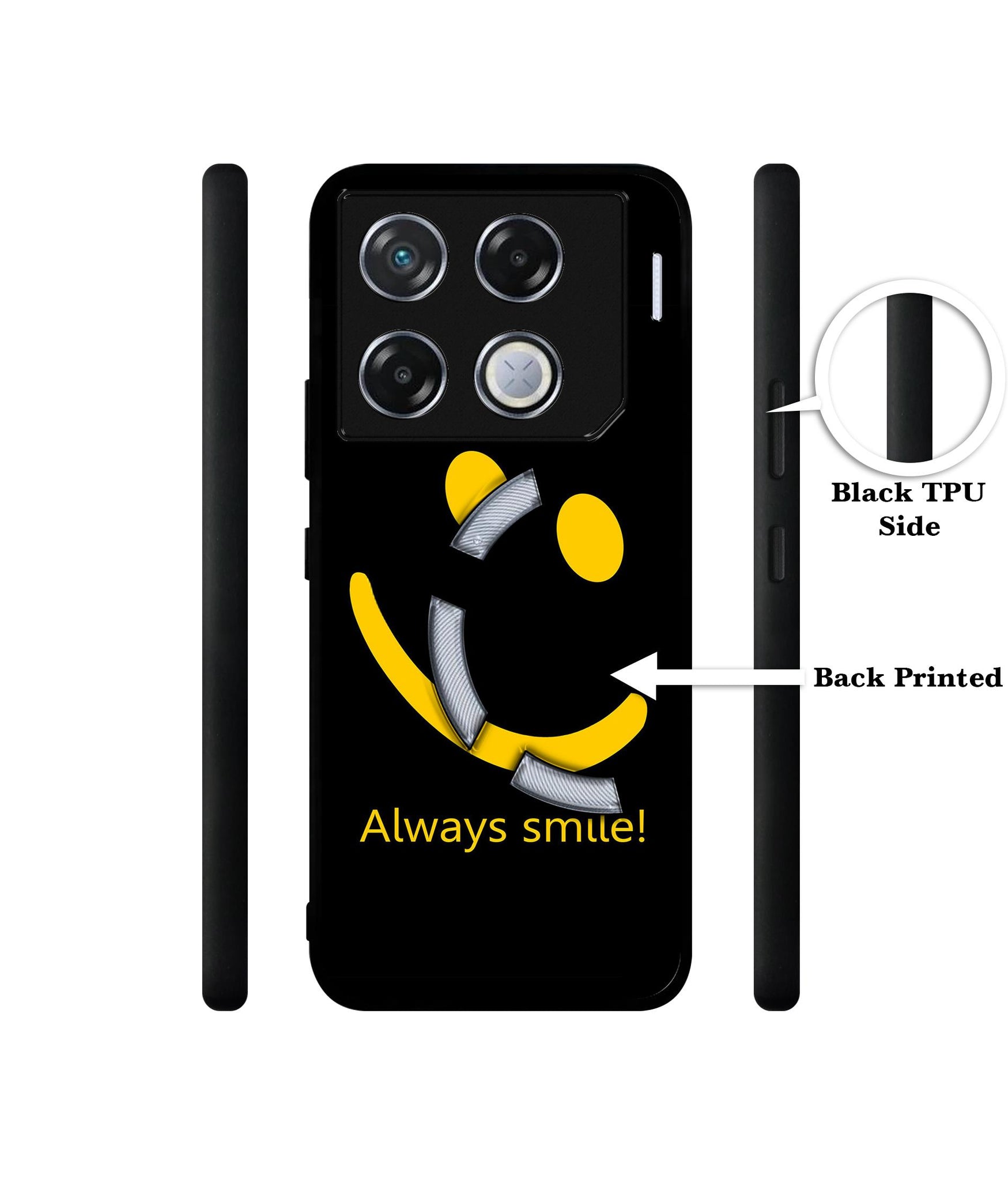 Always Smile Quote Designer 2D Printed Back Case Cover for Infinix GT 20 Pro 5G