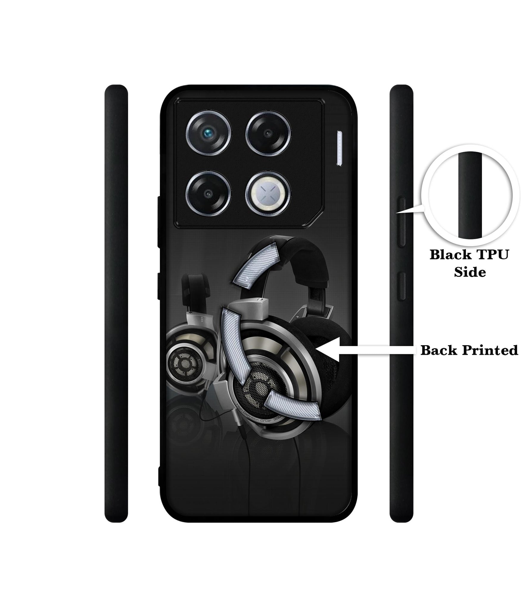 Head Phone Designer 2D Printed Back Case Cover for Infinix GT 20 Pro 5G