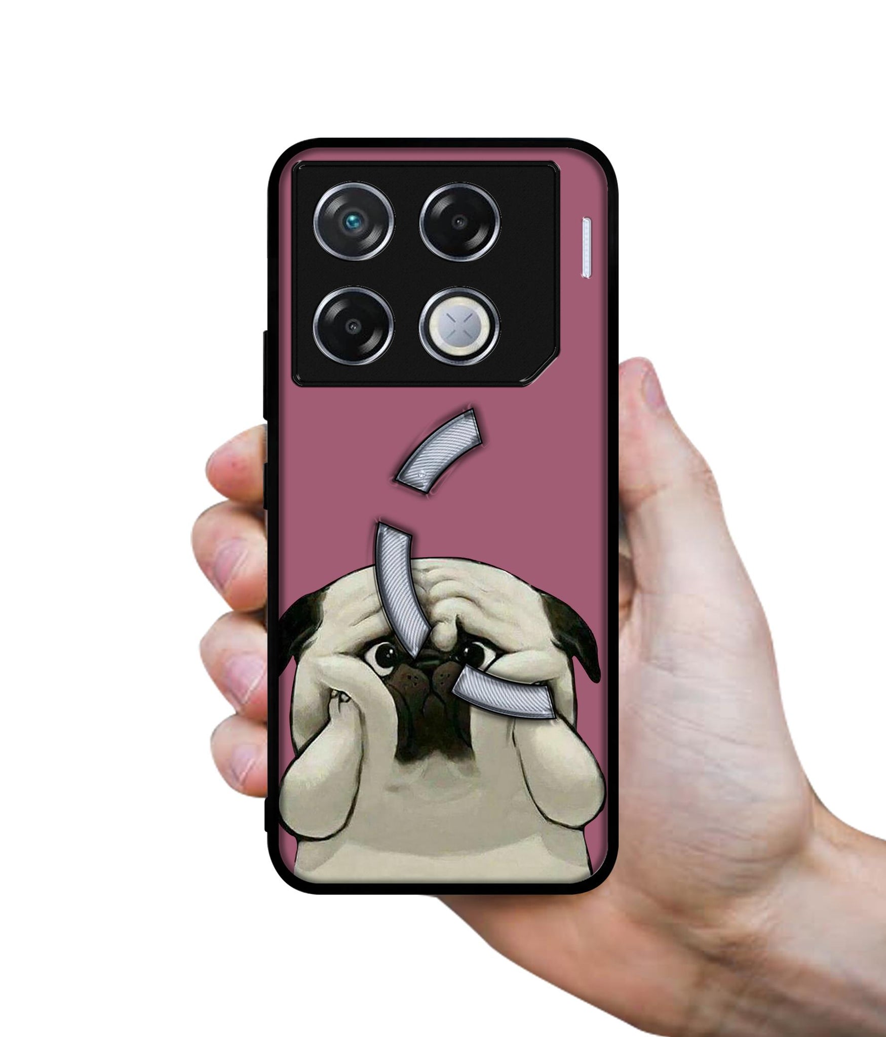 Cute Pug Holding Big Cheeks Designer 2D Printed Back Case Cover for Infinix GT 20 Pro 5G