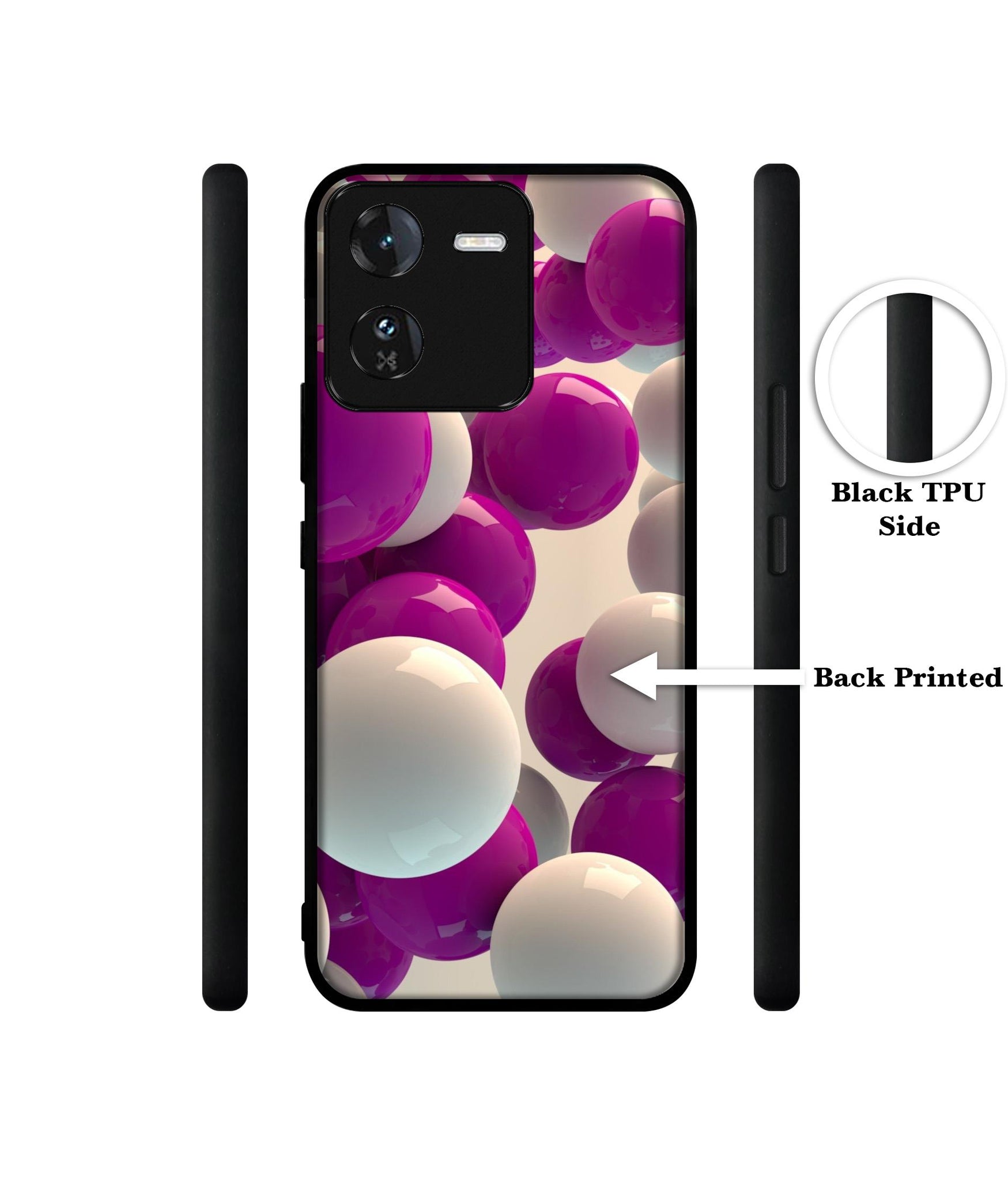 3D Balloons Designer 2D Printed Back Case Cover for iQOO Z9 5G