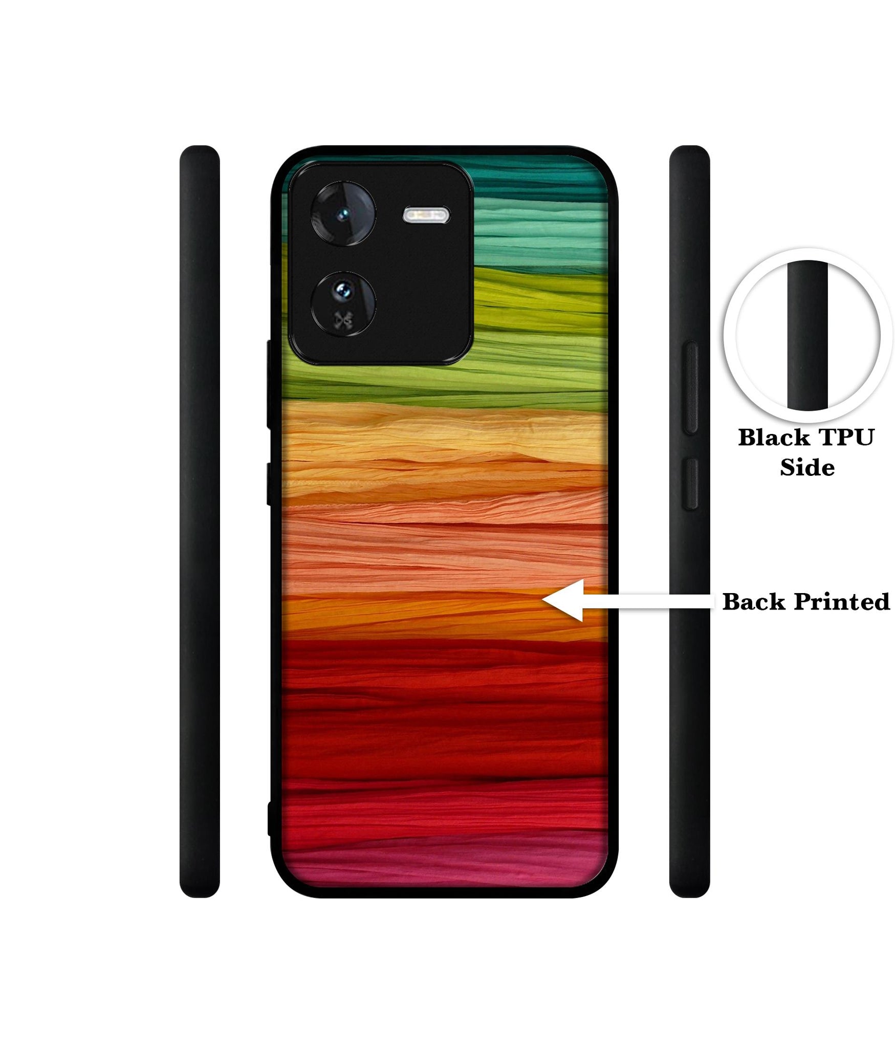 Colorful Thread Designer 2D Printed Back Case Cover for iQOO Z9 5G