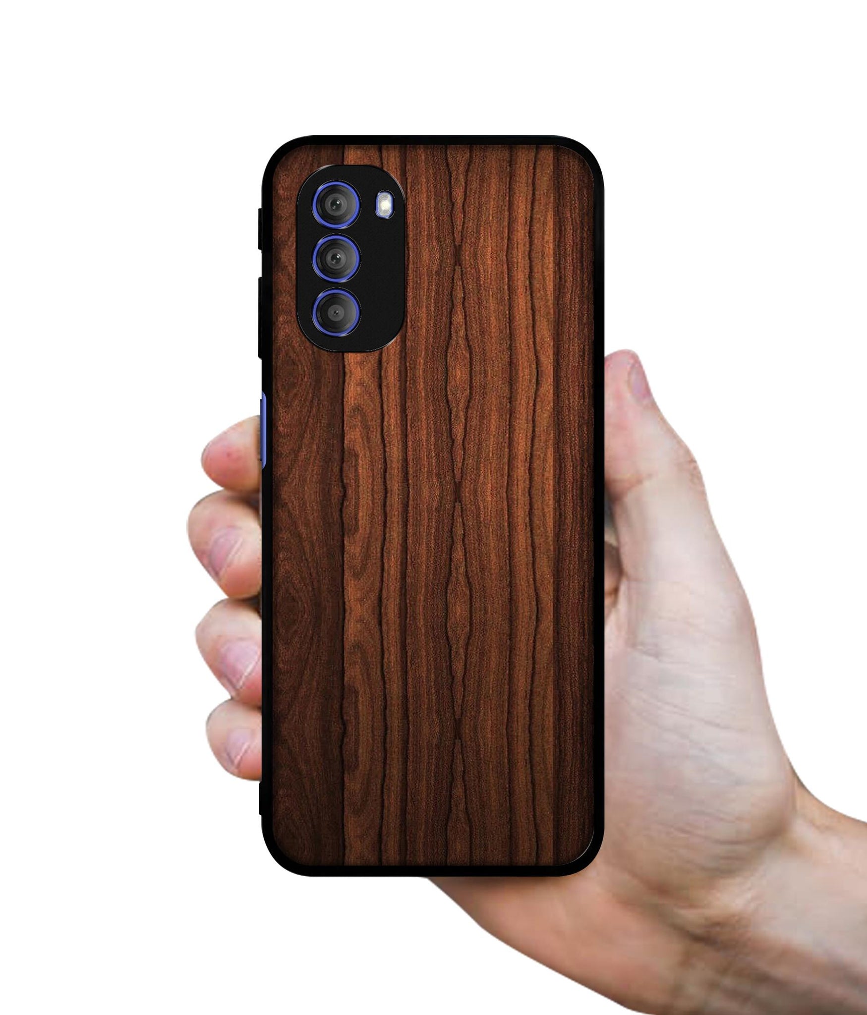 Brown Wooden Texture Designer 2D Printed Back Case Cover for Motorola Moto G51 5G