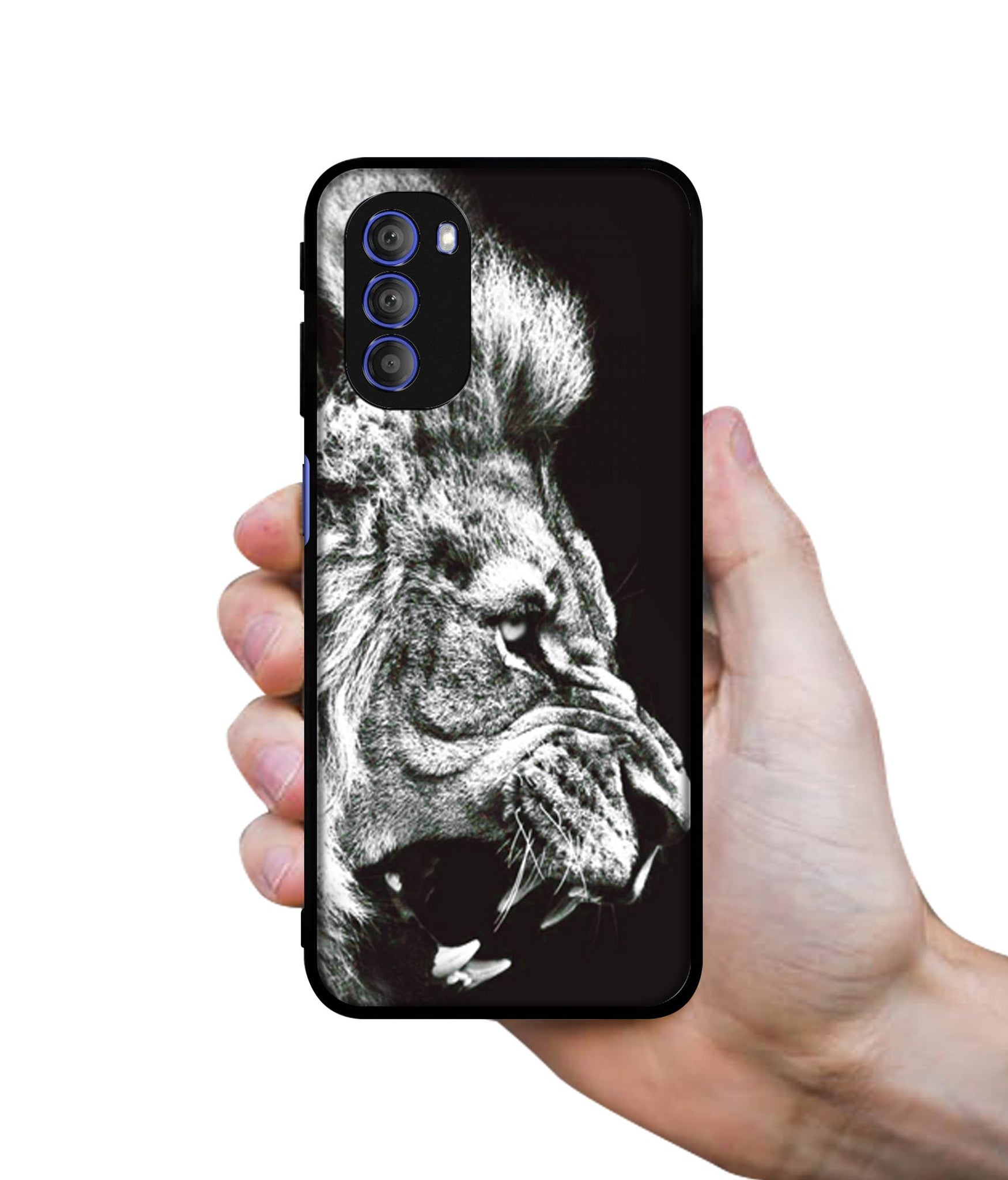 Angry Lion Designer 2D Printed Back Case Cover for Motorola Moto G51 5G