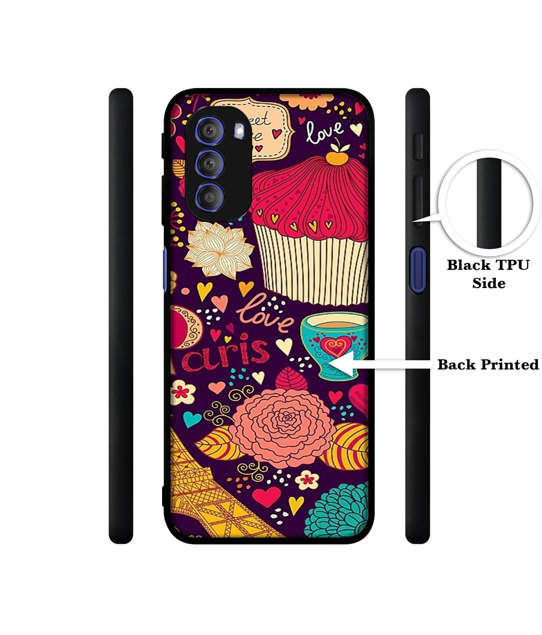 Paris Flower Love Designer 2D Printed Back Case Cover for Motorola Moto G51 5G