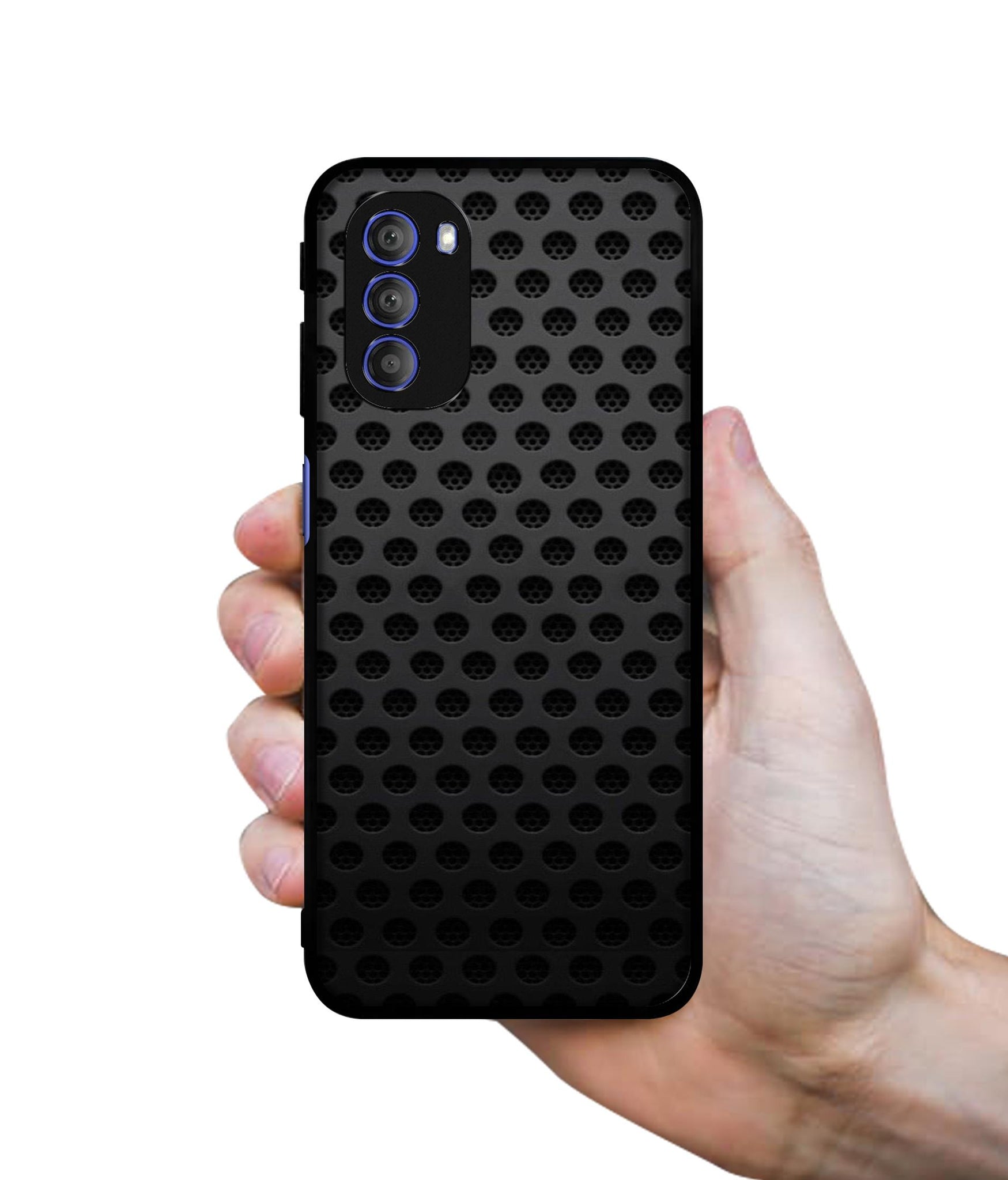 Black Circle Designer 2D Printed Back Case Cover for Motorola Moto G51 5G