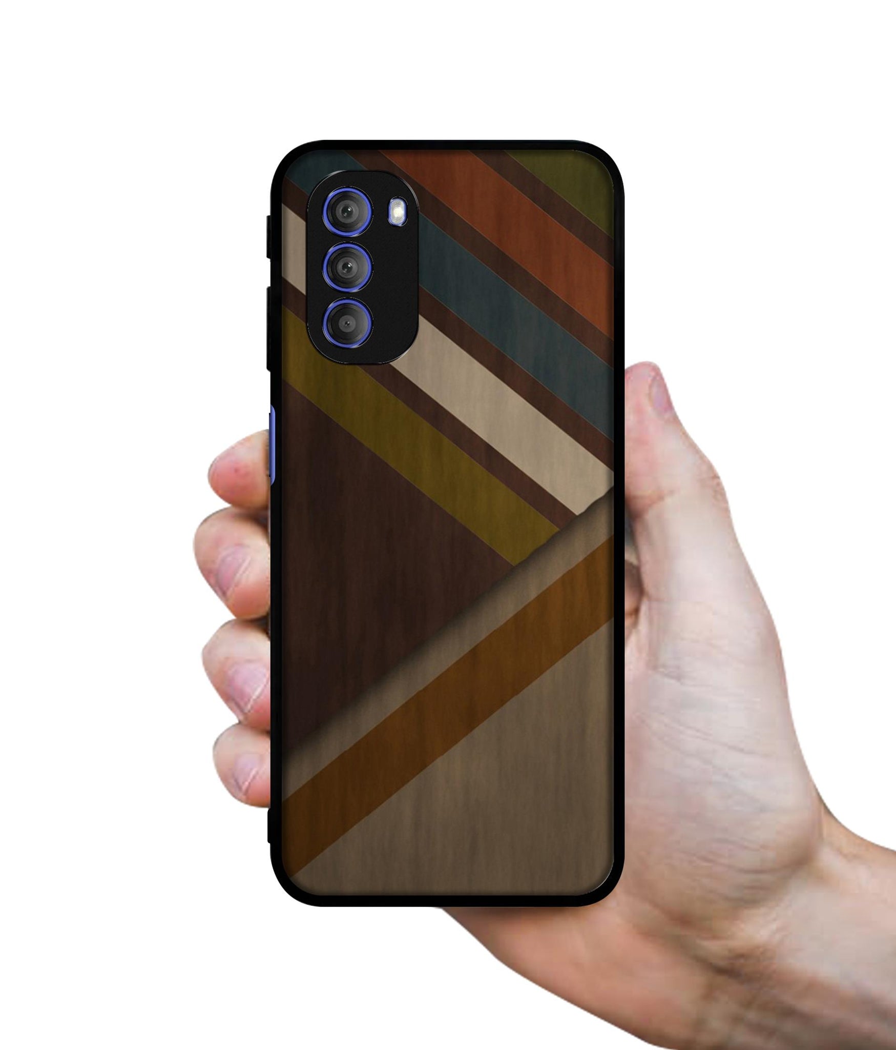 Colorful Wooden Pattern Designer 2D Printed Back Case Cover for Motorola Moto G51 5G