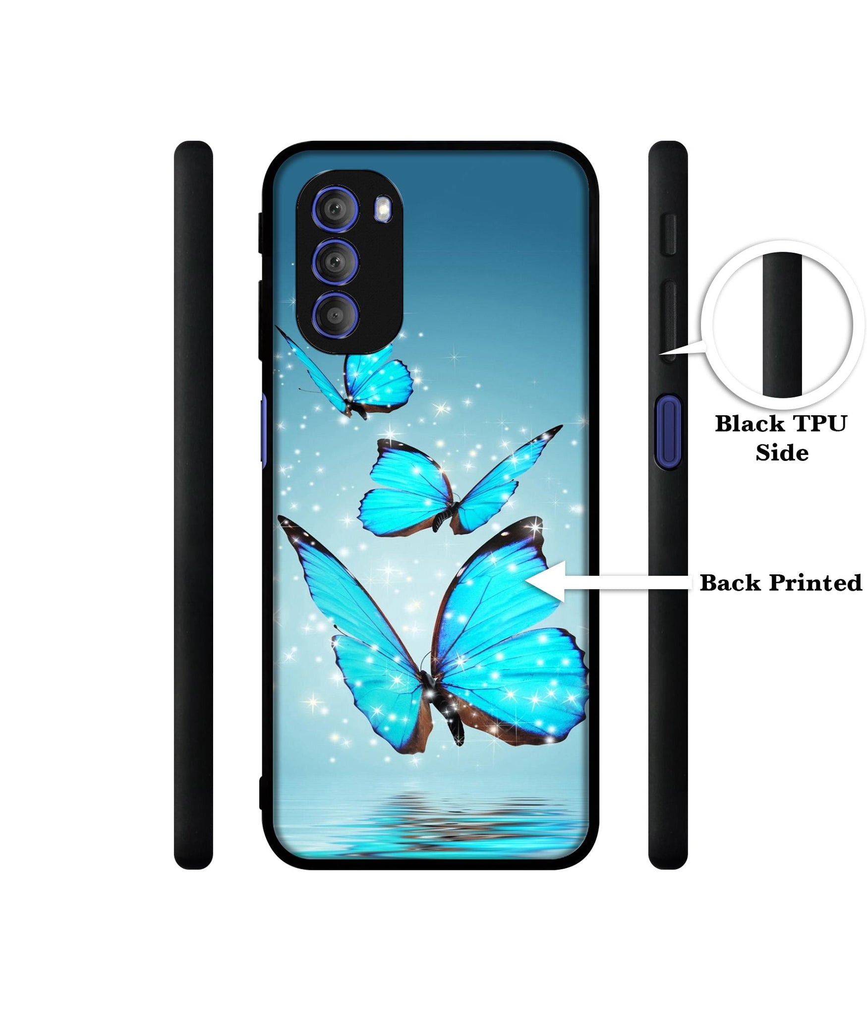 Flying Butterflies Designer 2D Printed Back Case Cover for Motorola Moto G51 5G