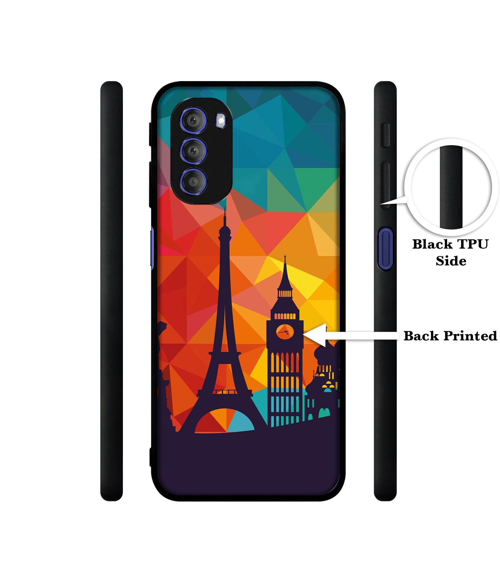 Colored Paris Designer 2D Printed Back Case Cover for Motorola Moto G51 5G
