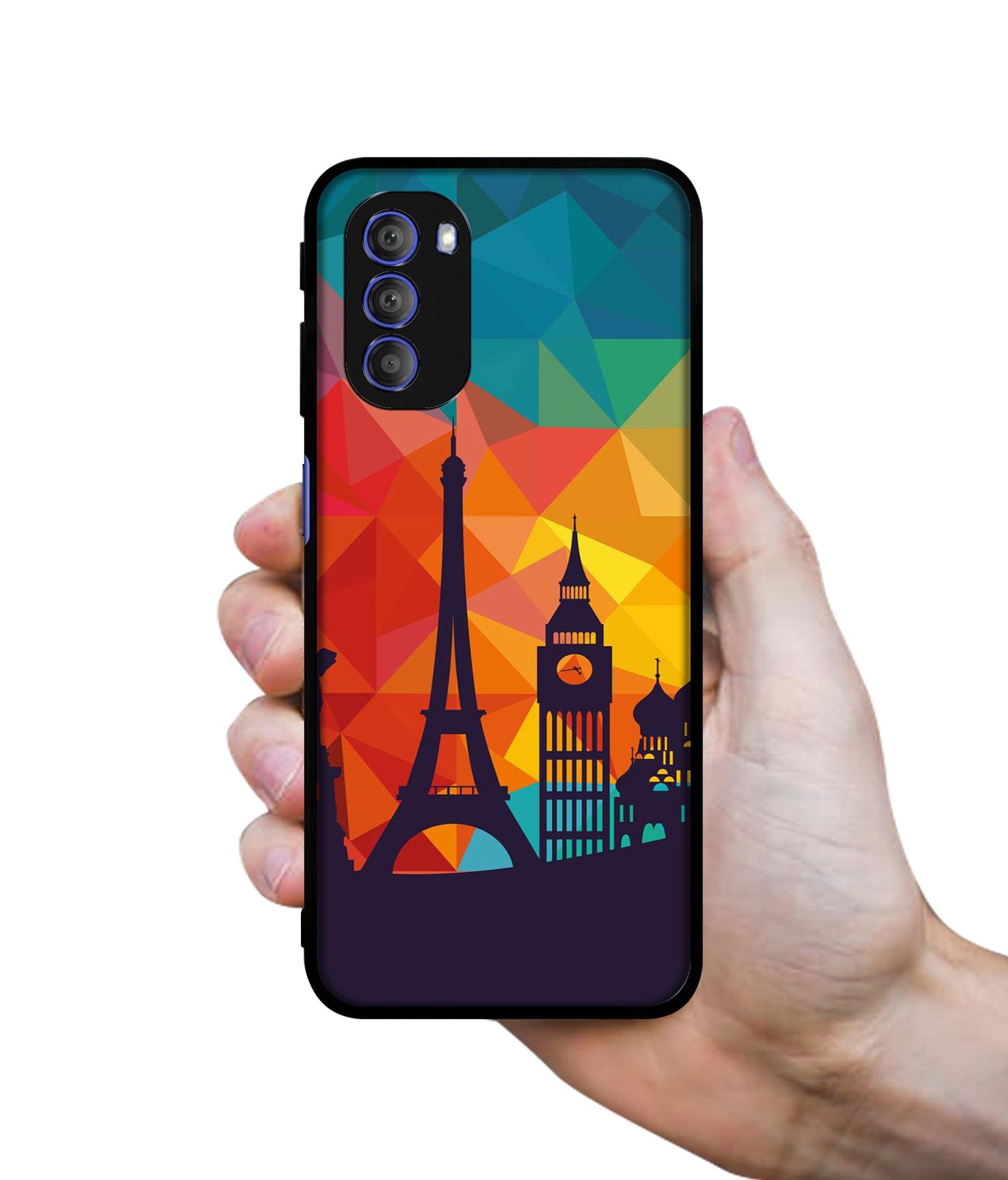Colored Paris Designer 2D Printed Back Case Cover for Motorola Moto G51 5G
