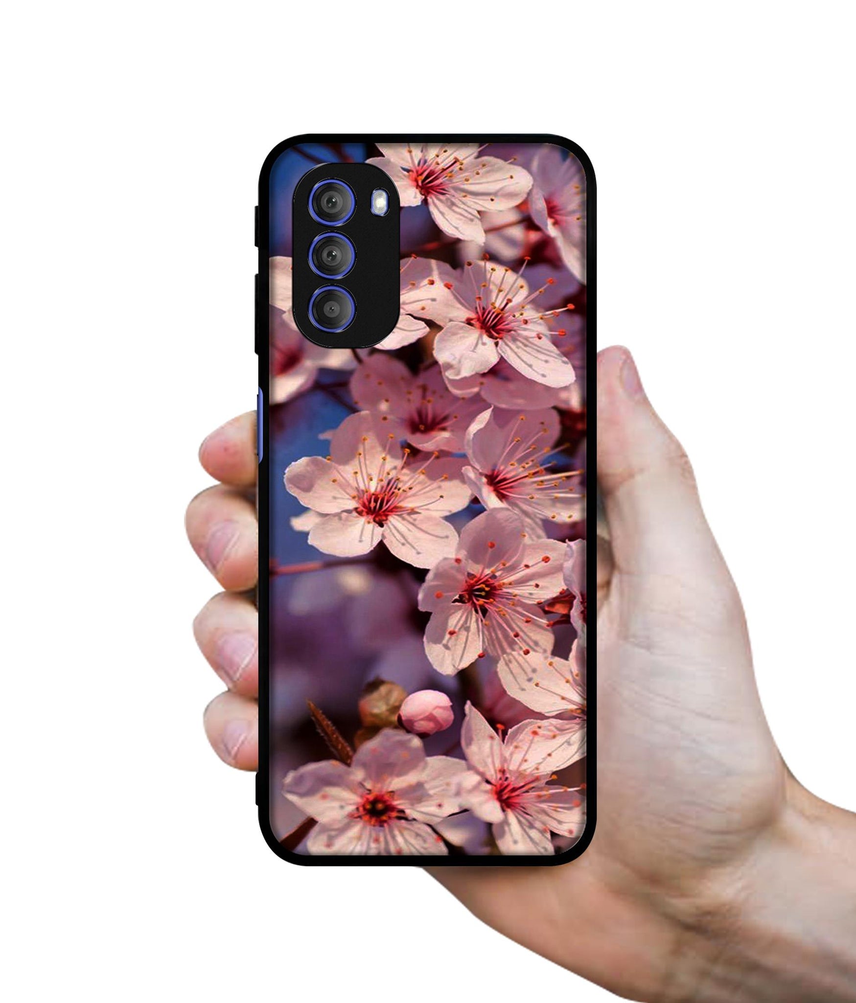Pink Flowers Pattern Designer 2D Printed Back Case Cover for Motorola Moto G51 5G