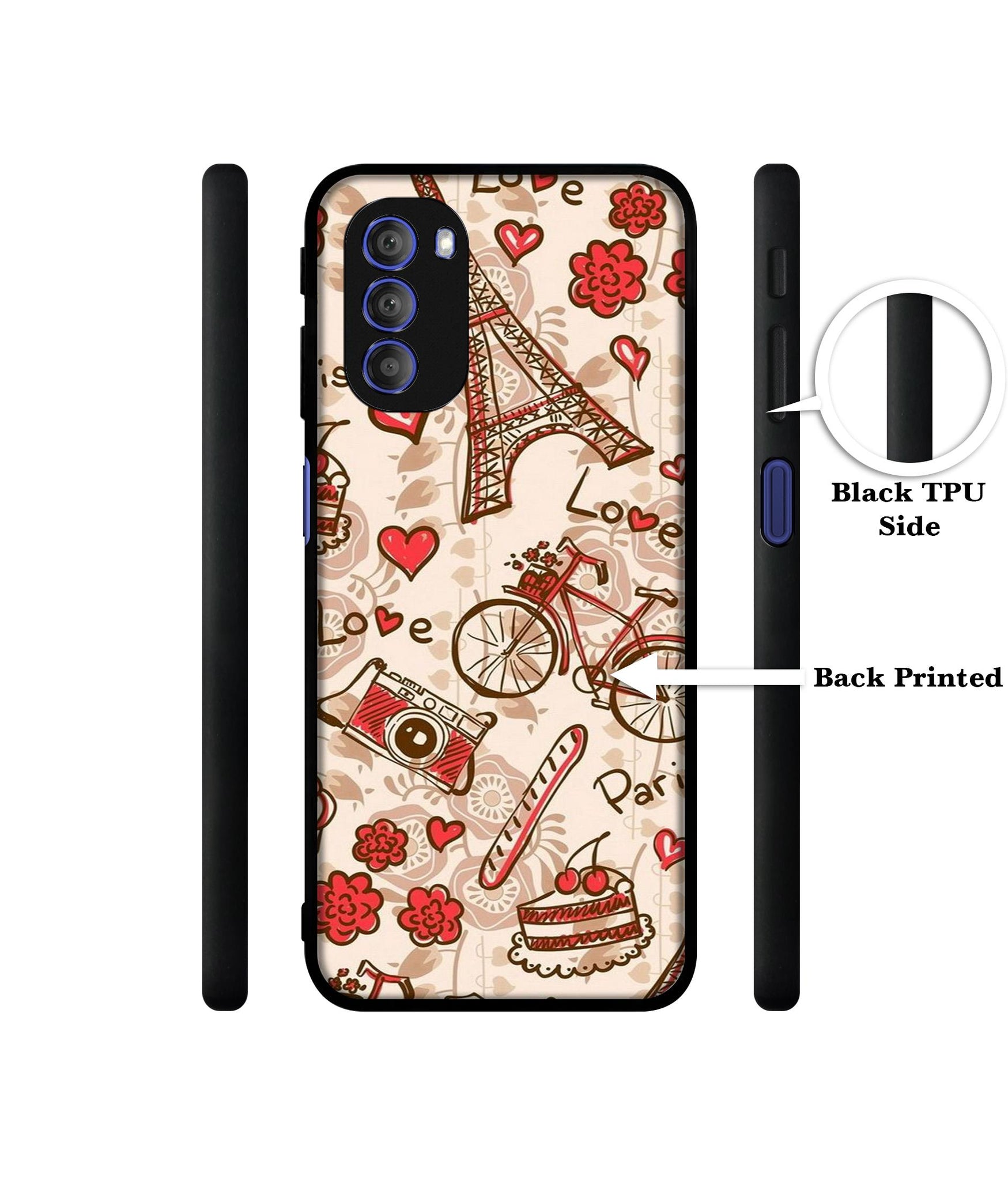 Vintage Paris Designer 2D Printed Back Case Cover for Motorola Moto G51 5G