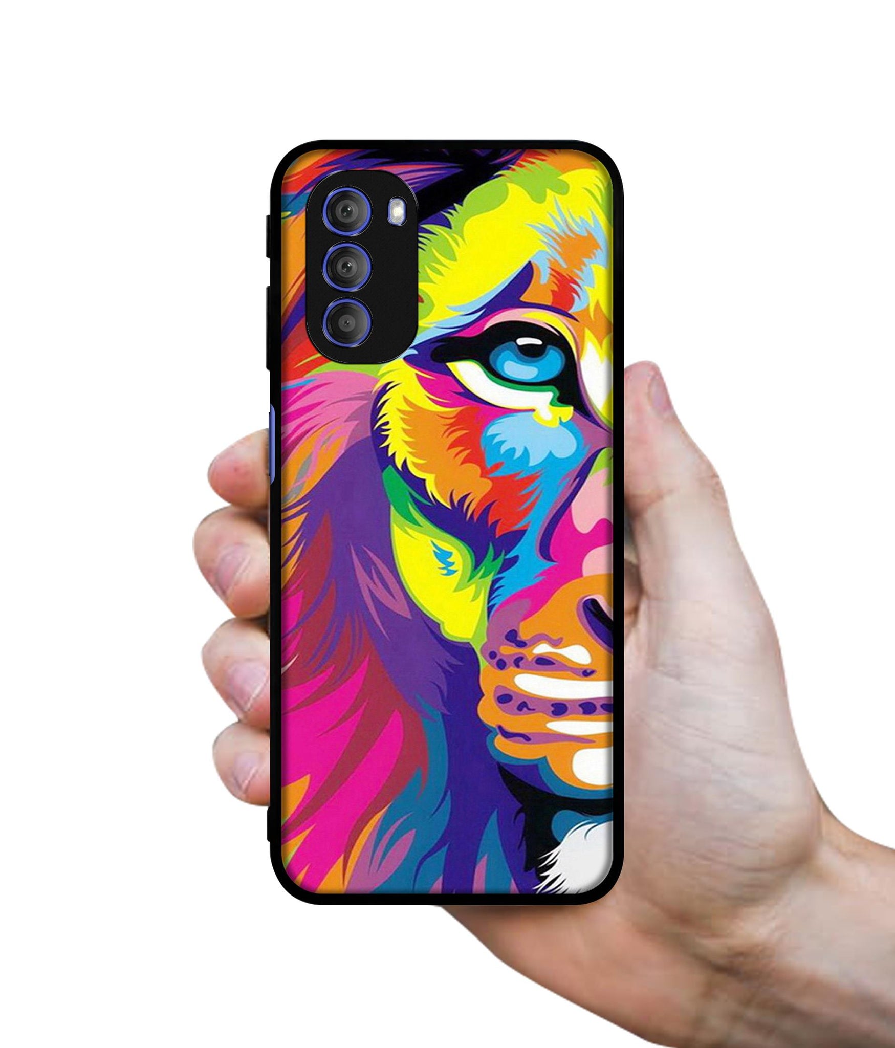 Lion Designer 2D Printed Back Case Cover for Motorola Moto G51 5G
